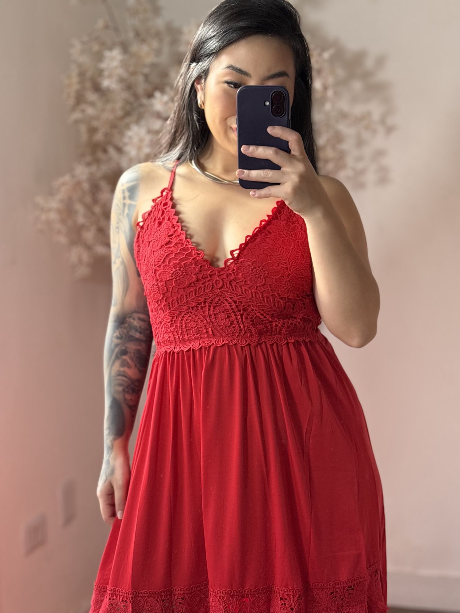 Vestido Bordado Maelle SD1625 - Vermelho C043