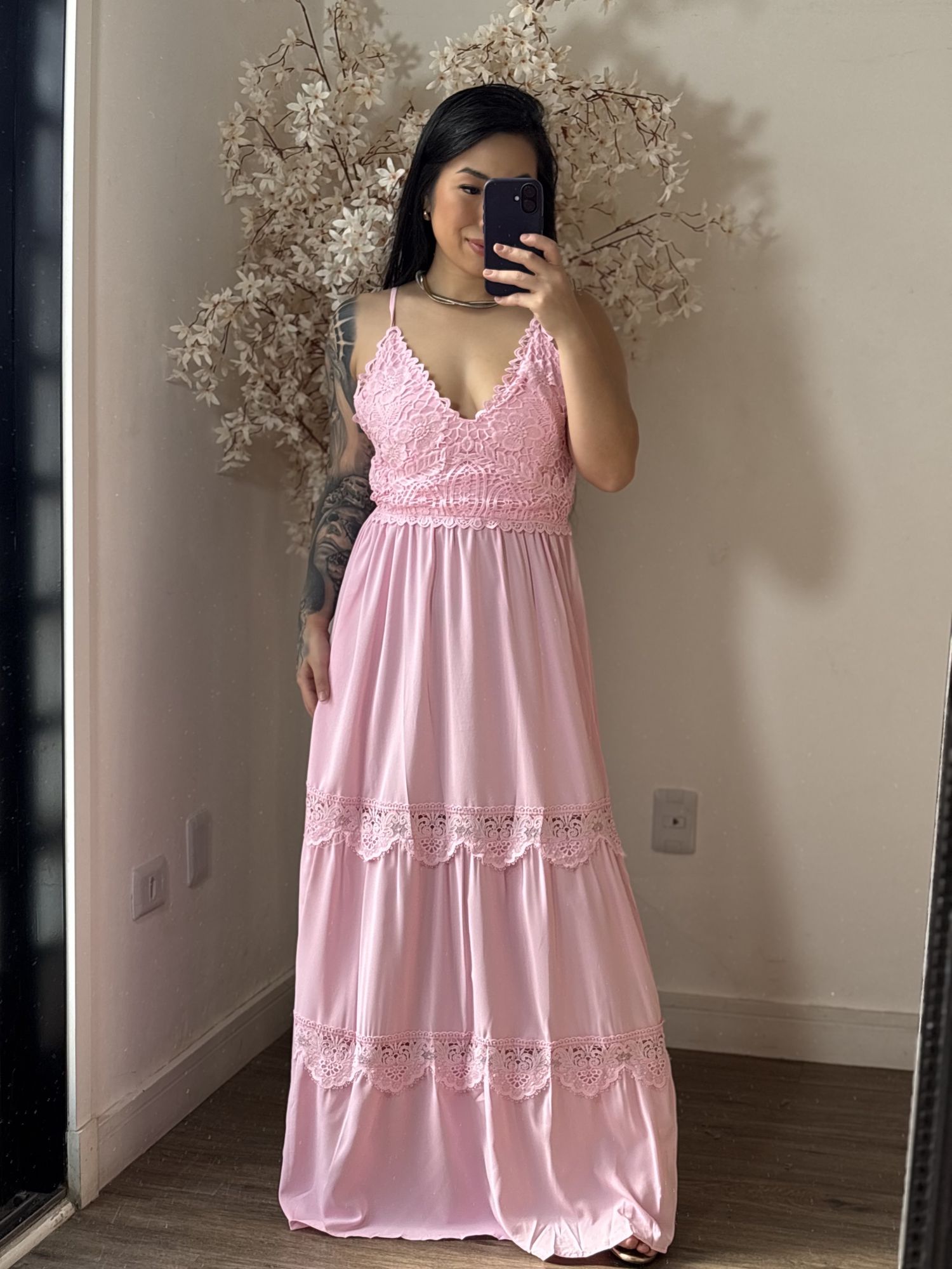 Vestido Bordado Maelle SD1625 - Rosa 