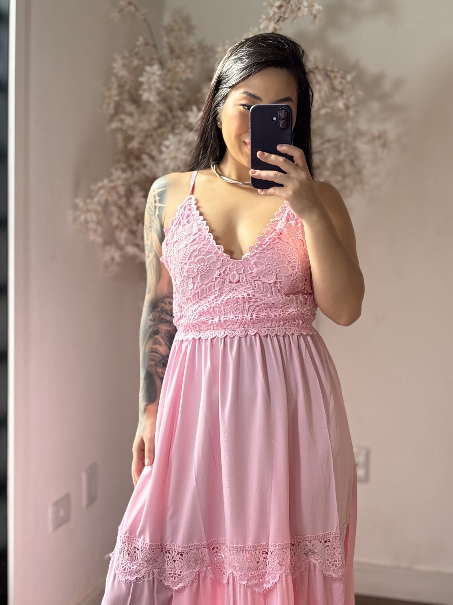 Vestido Bordado Maelle SD1625 - Rosa 