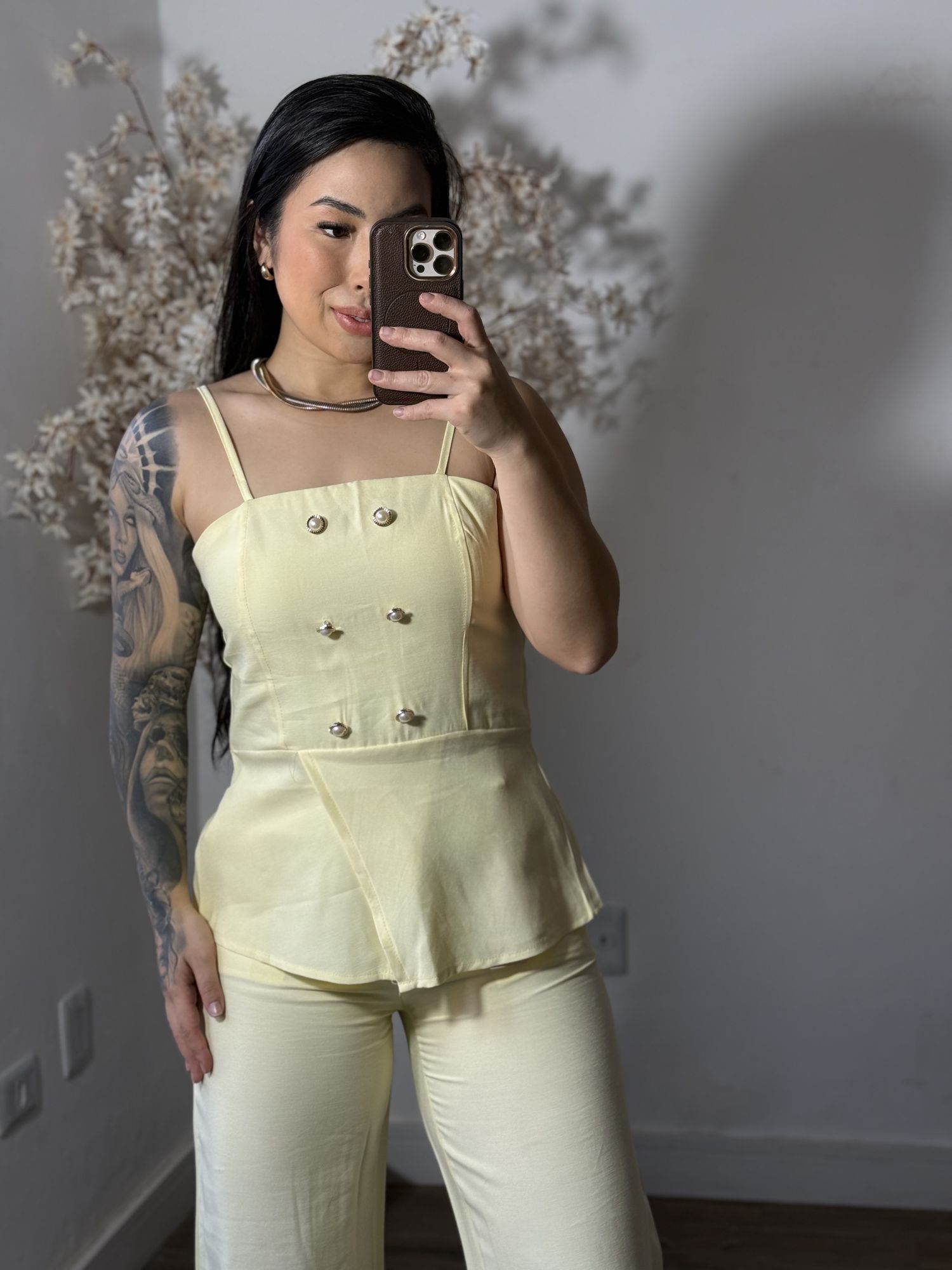 Conjunto Calça Tyna 1023 - Amarelo Manteiga C030