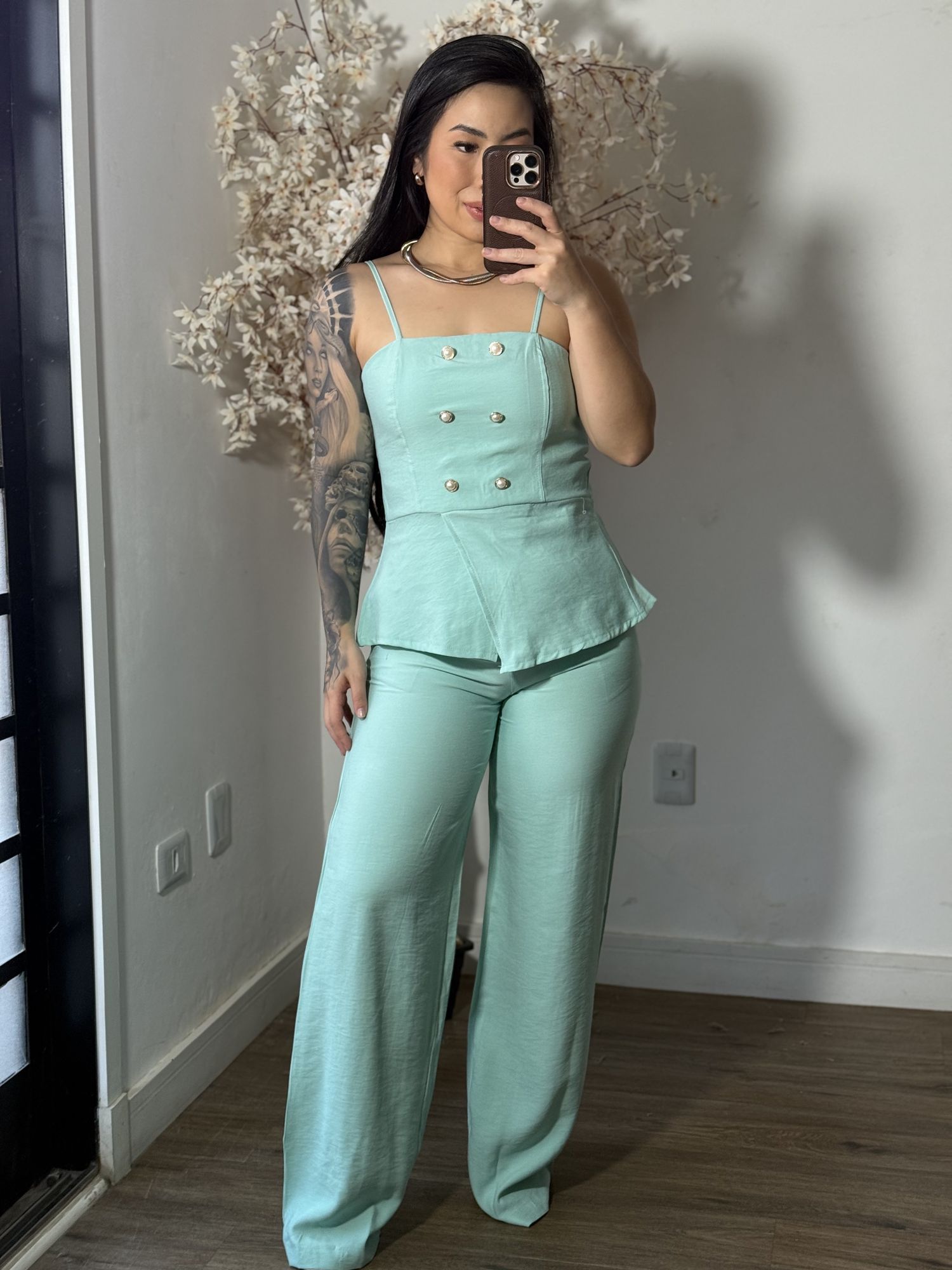 Conjunto Calça Tyna 1023 - Verde Agua C030