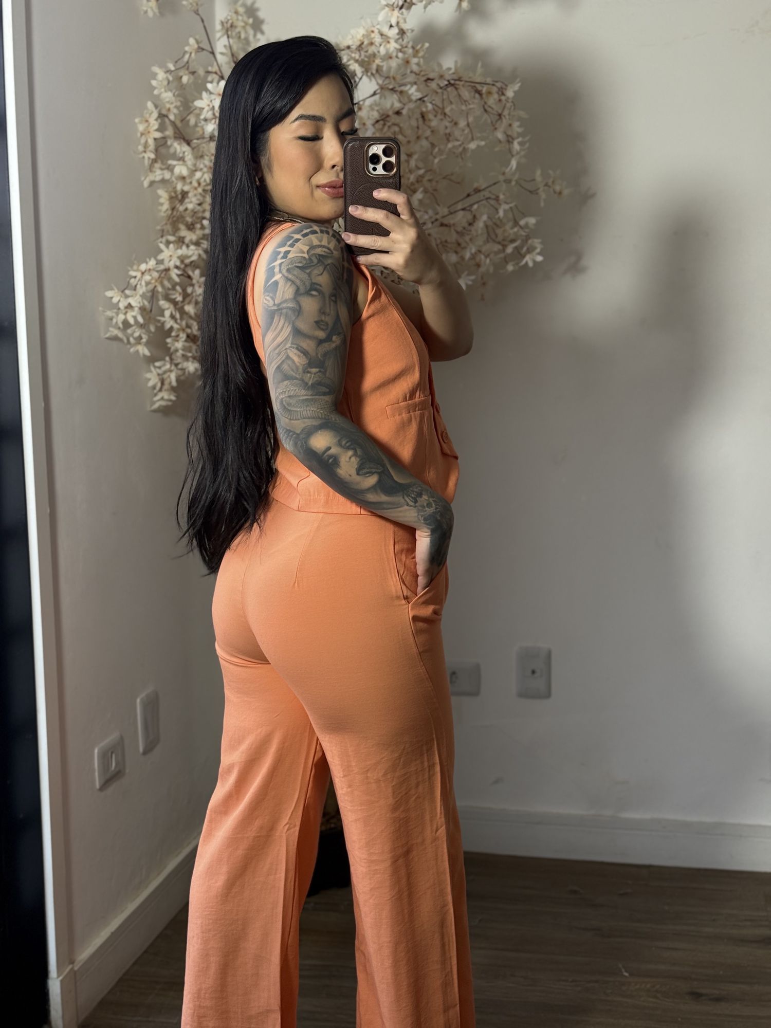 Conjunto Calça com Colete Allany 0002 - Salmão C029