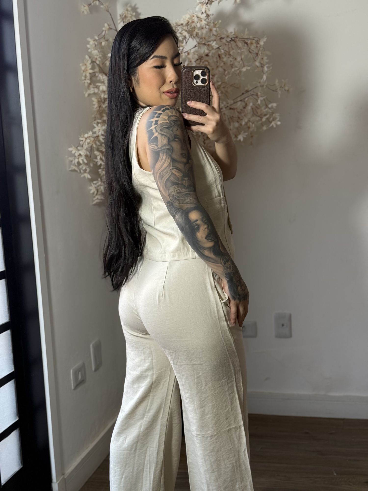 Conjunto Calça com Colete Allany 0002 - Off 