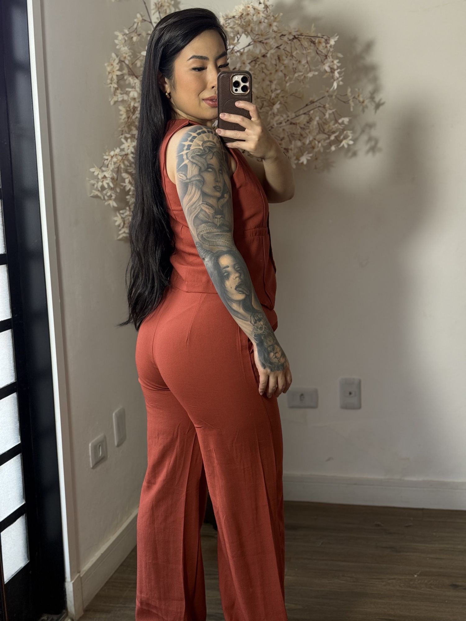 Conjunto Calça com Colete Allany 0002 - Telha 