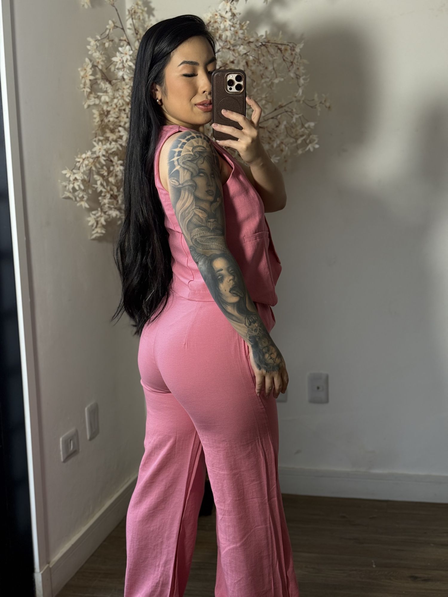 Conjunto Calça com Colete Allany 0002 - Rosa C029