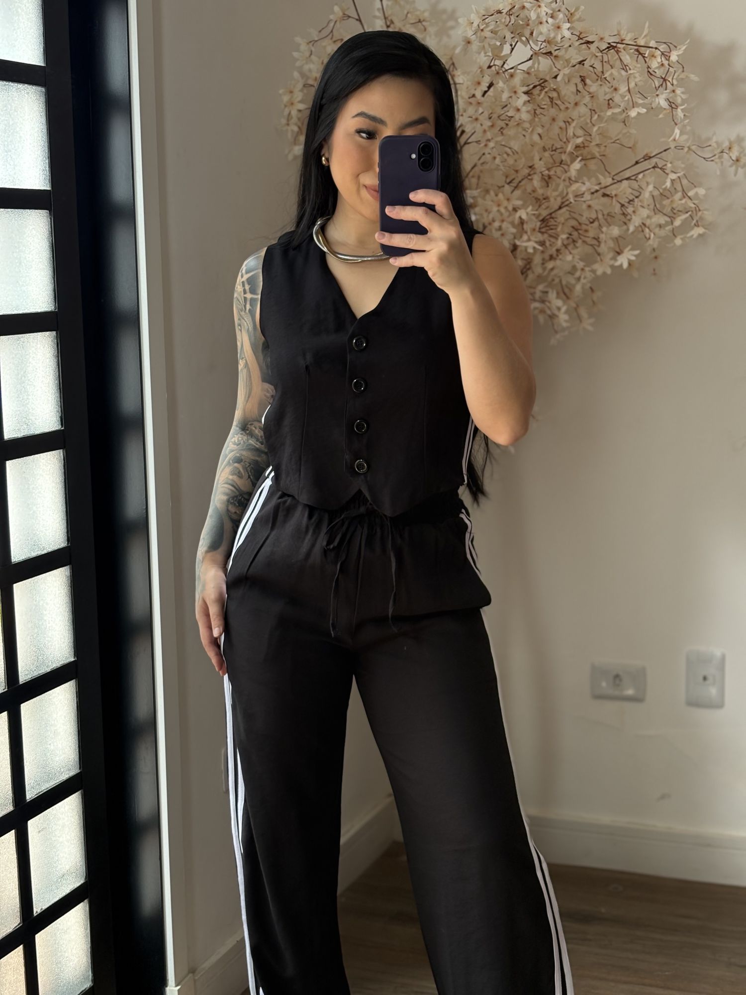 Conjunto duas listras Rosana 1500 - Preto 