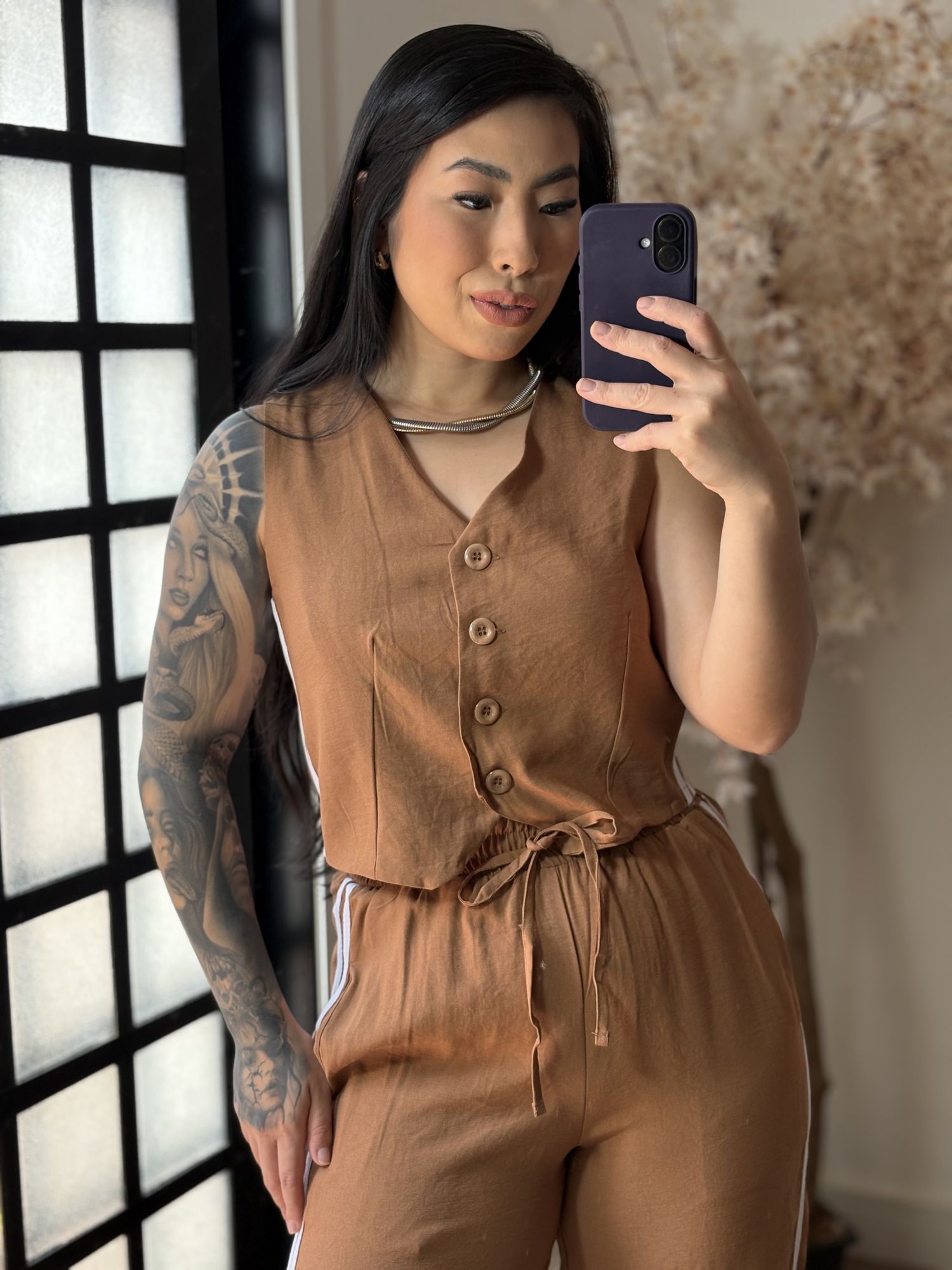 Conjunto duas listras Rosana 1500 - Marrom Claro 