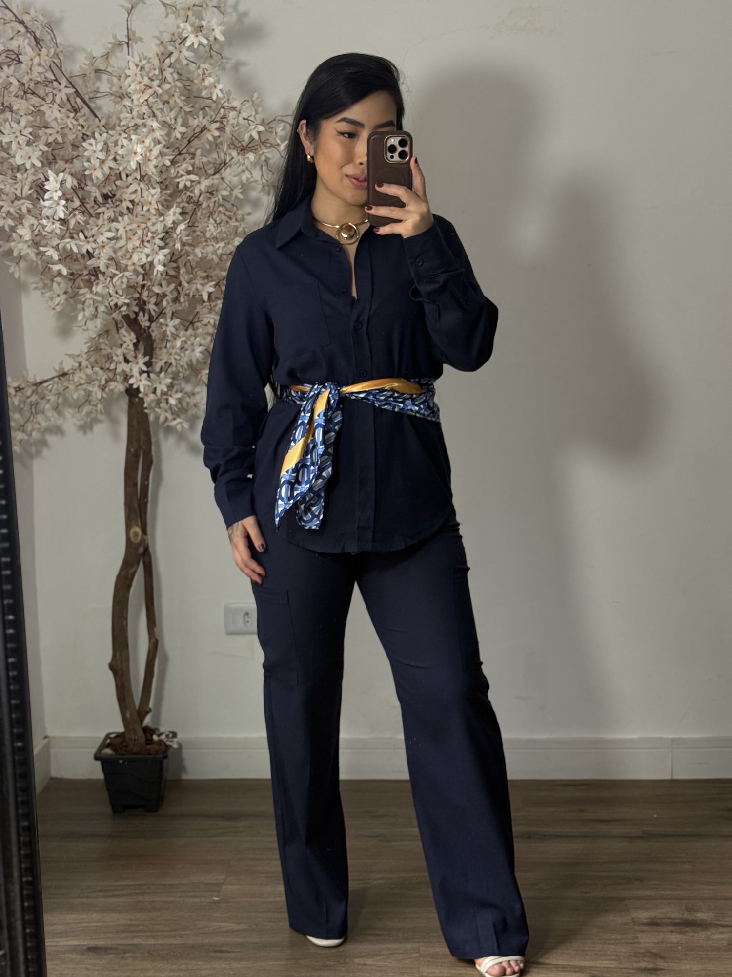 Conjunto Linho Kalina LV3386 - Azul Marinho C022