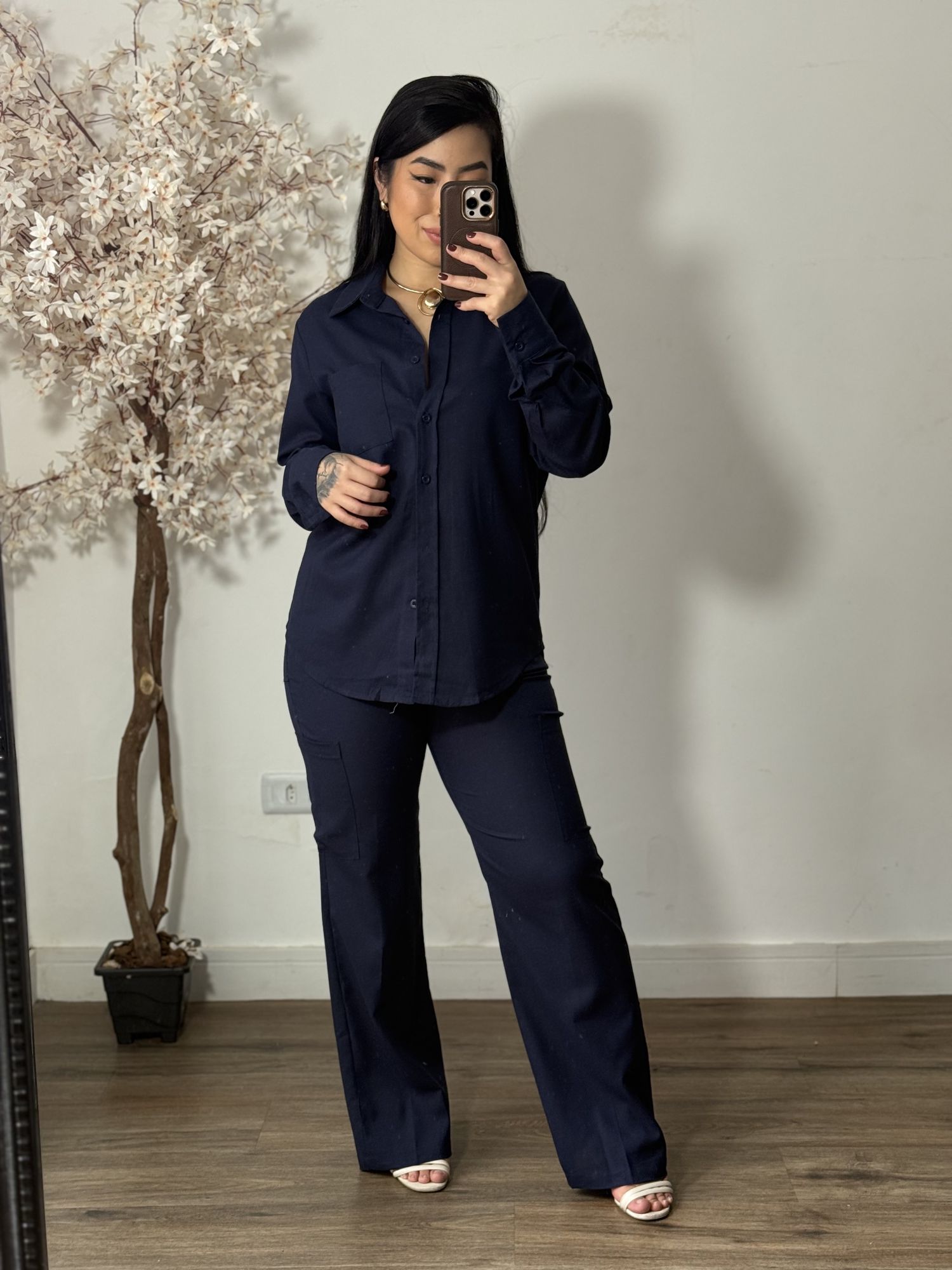 Conjunto Linho Kalina LV3386 - Azul Marinho C022