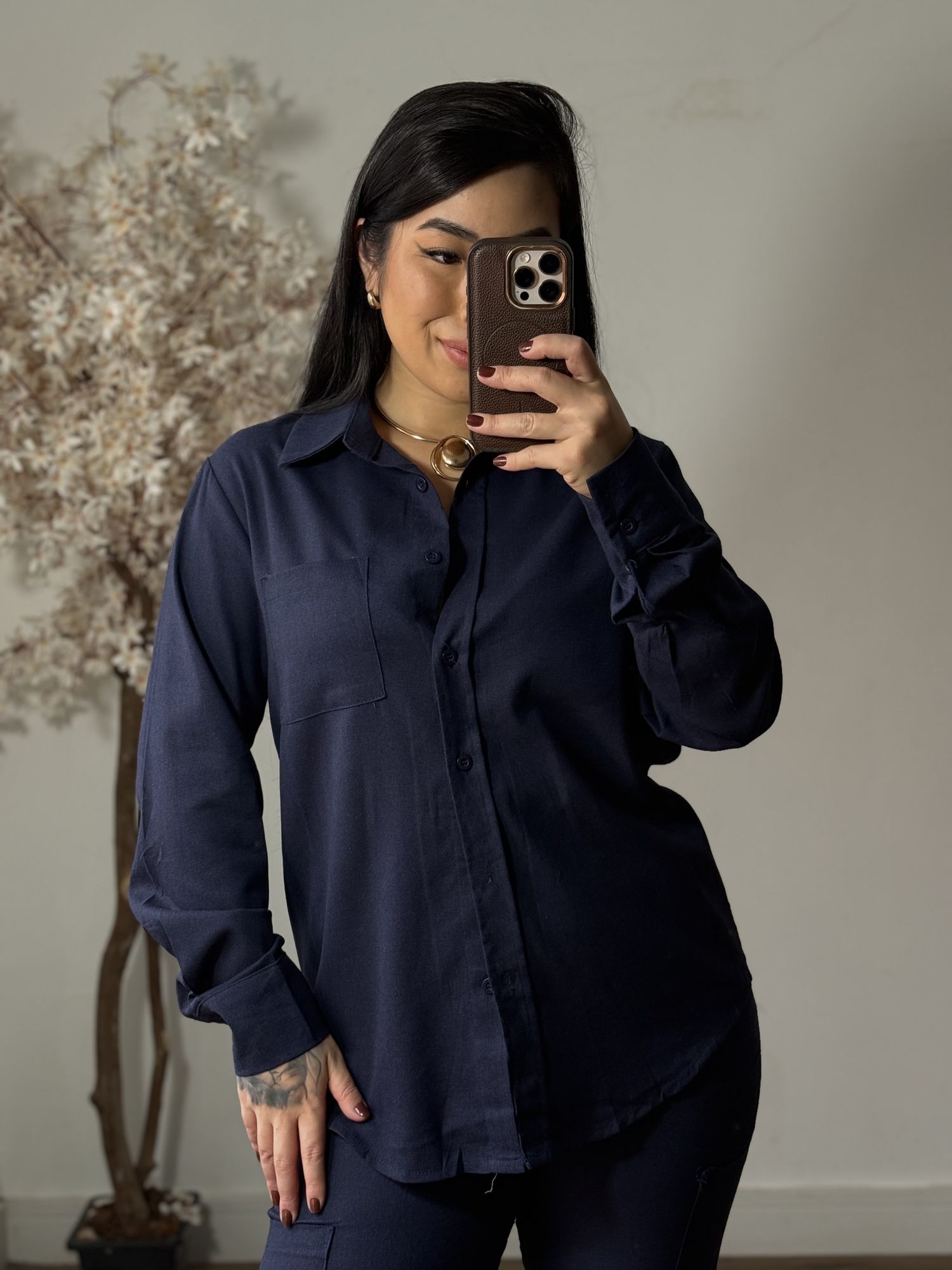 Conjunto Linho Kalina LV3386 - Azul Marinho C022