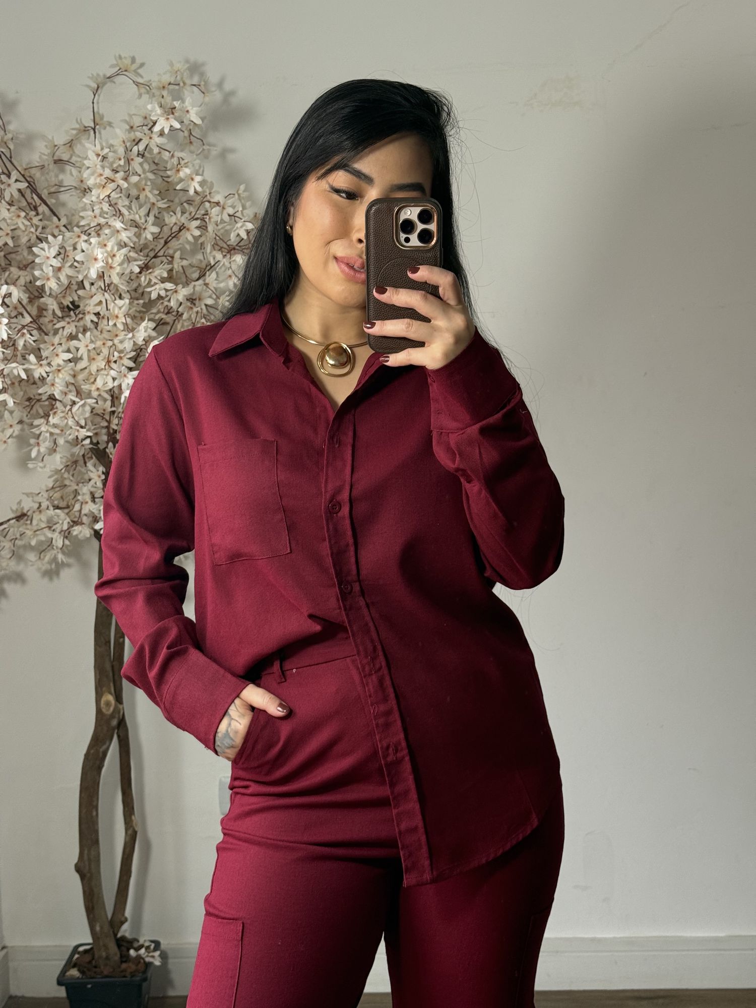 Conjunto Linho Kalina LV3386 - Vinho C022