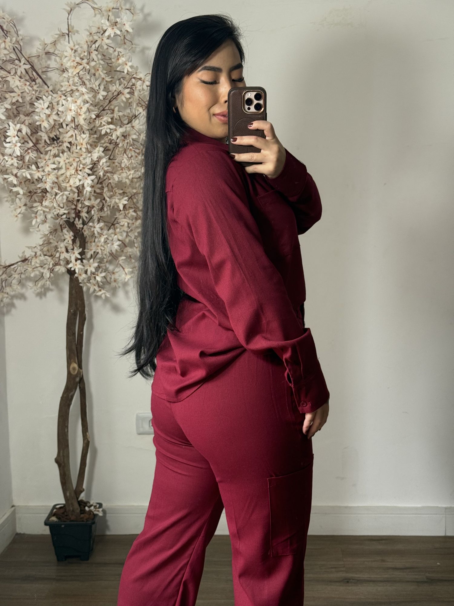 Conjunto Linho Kalina LV3386 - Vinho C022