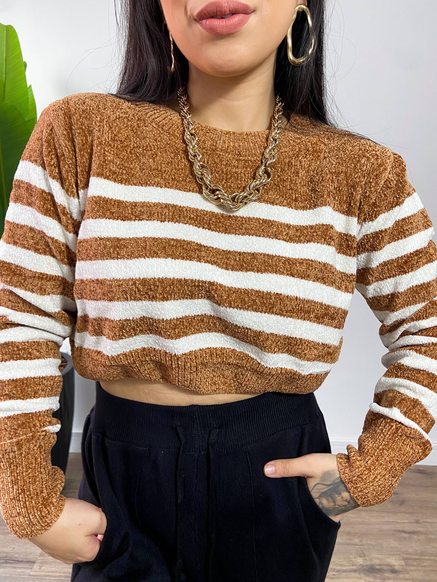 Blusa Lã Mouse Bruna 2410 - Marrom