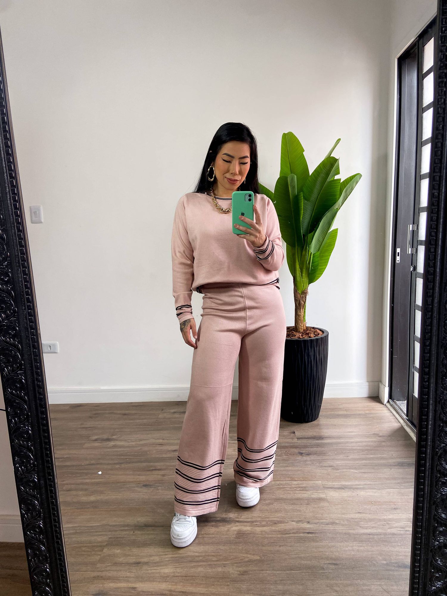 Calça Tricô Bela F068 - Rose 