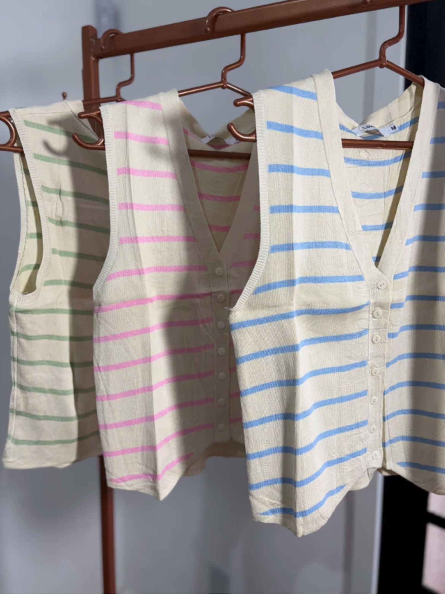 Blusa Listrada Tricô Cida 2881 - Verde 