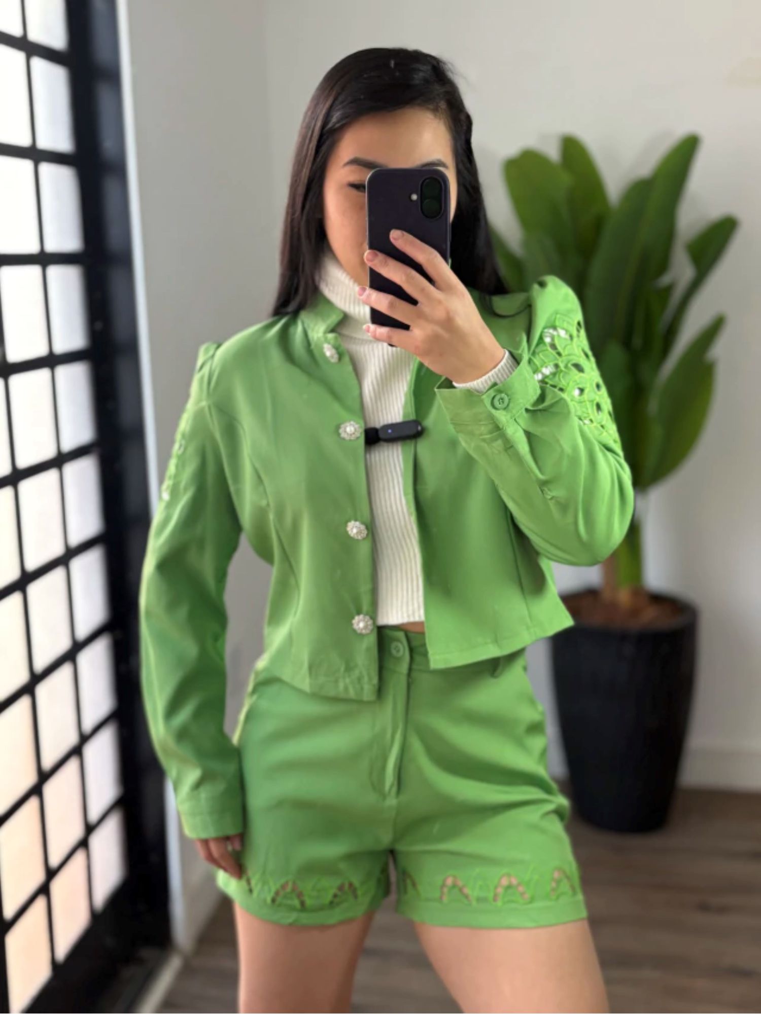 conjunto bordado elenice 579- verde