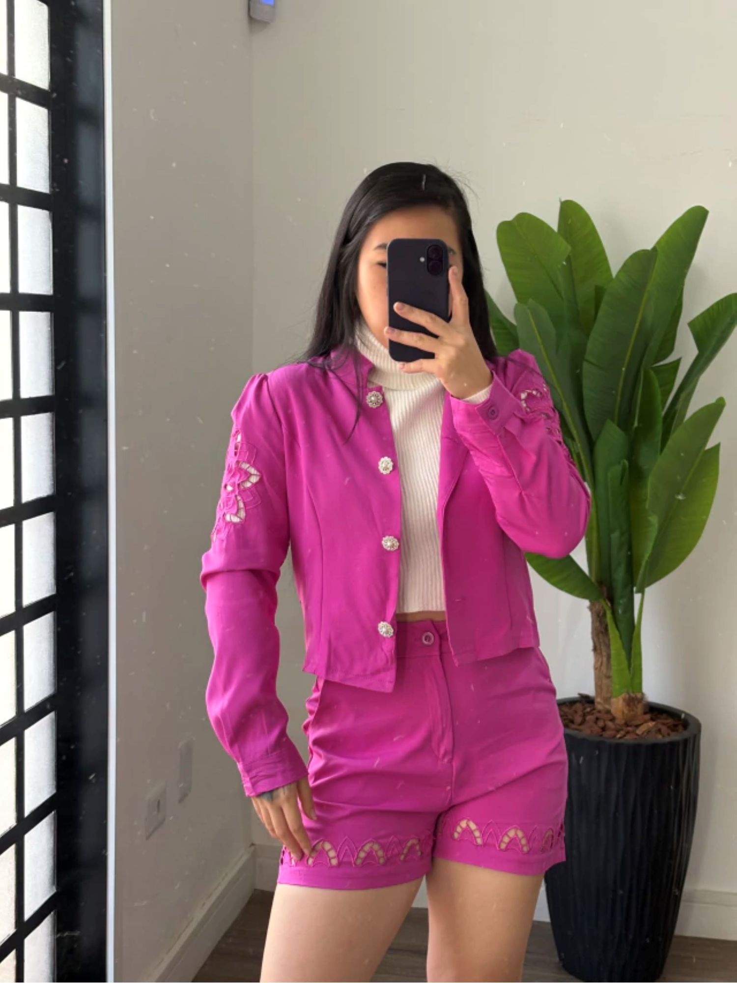 conjunto bordado Elenice 579 - roxo