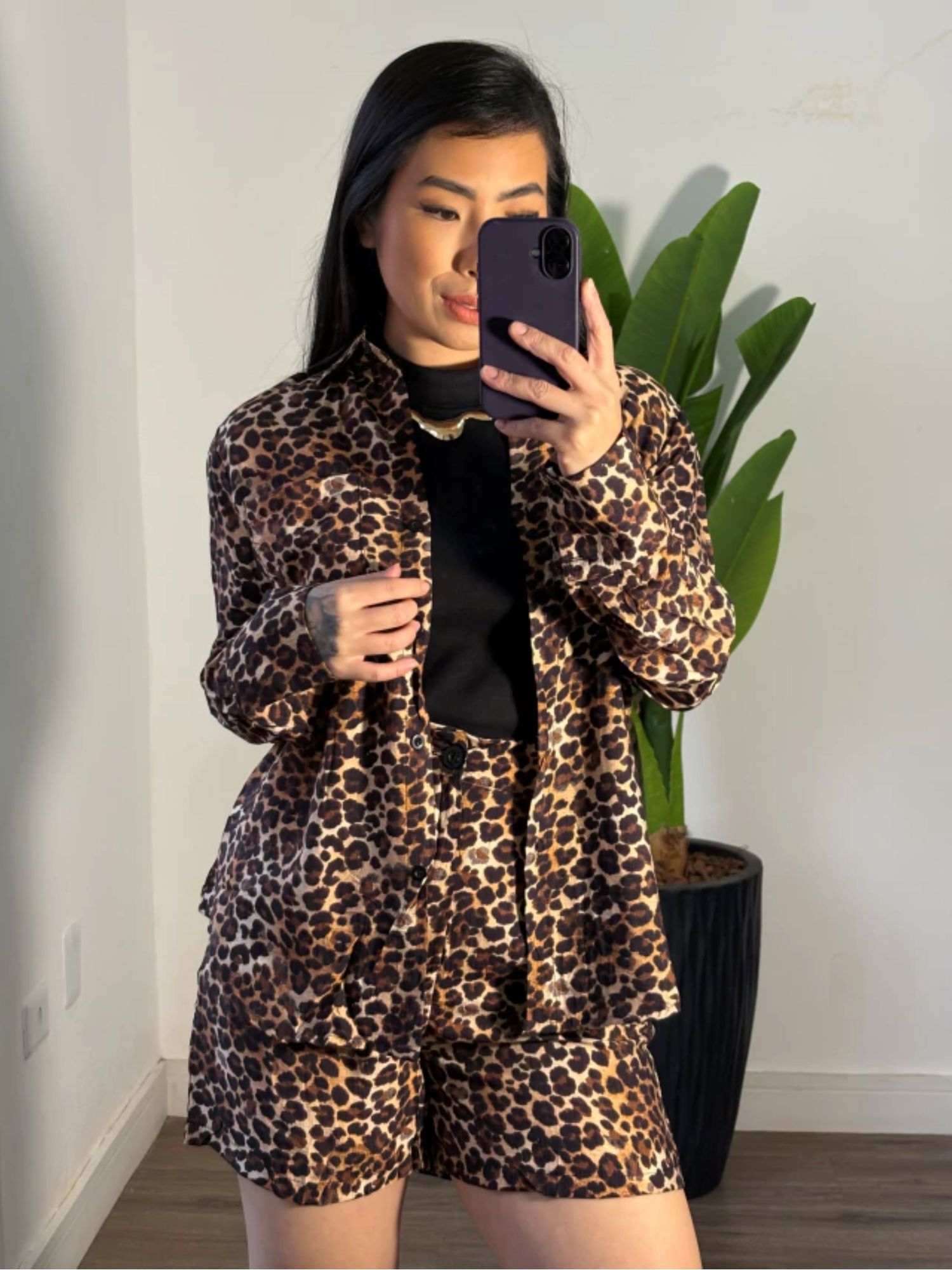 Conjunto animal print bella 827- cor 1 