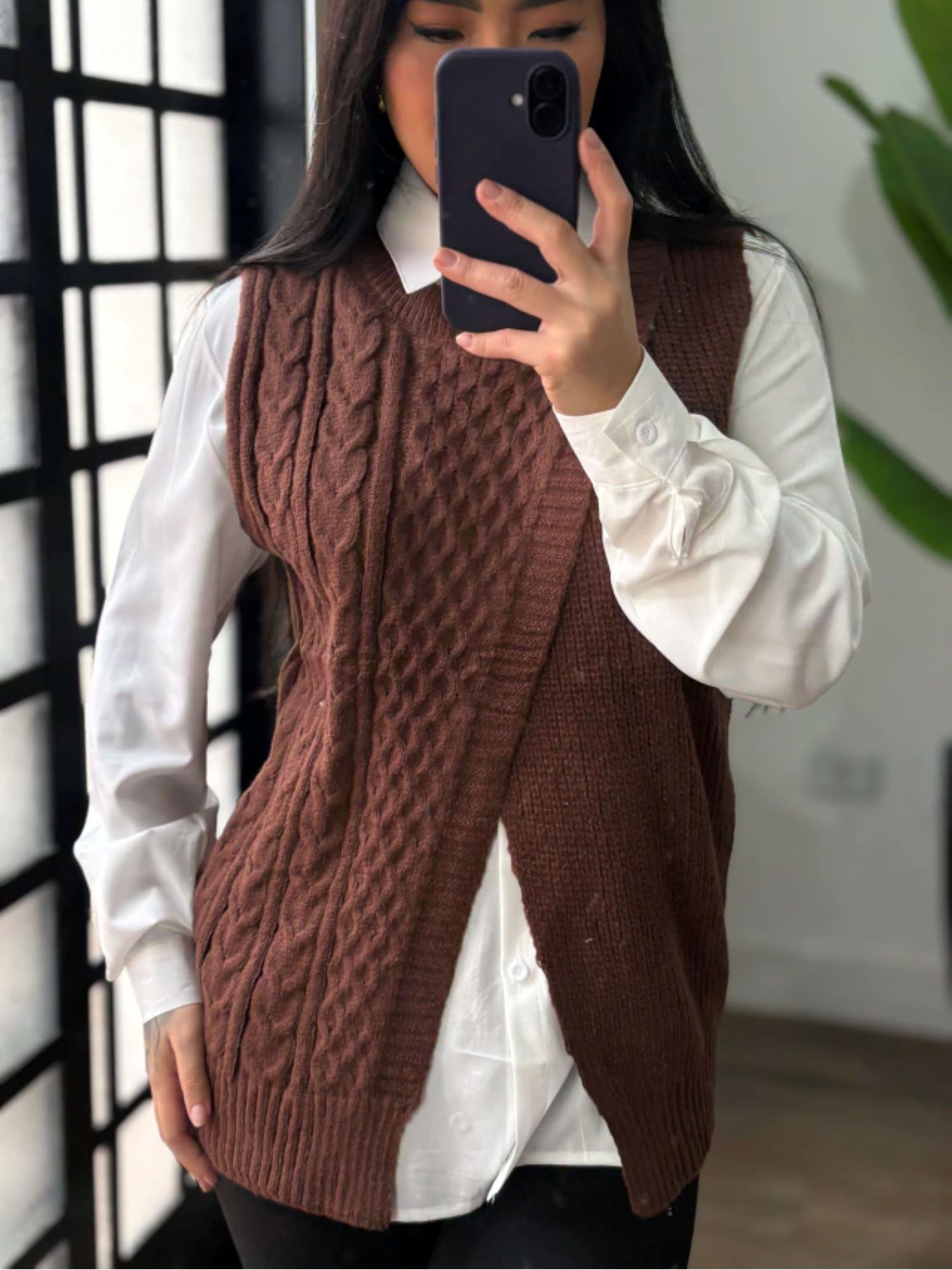 Colete Trico Tati 339- Marrom 