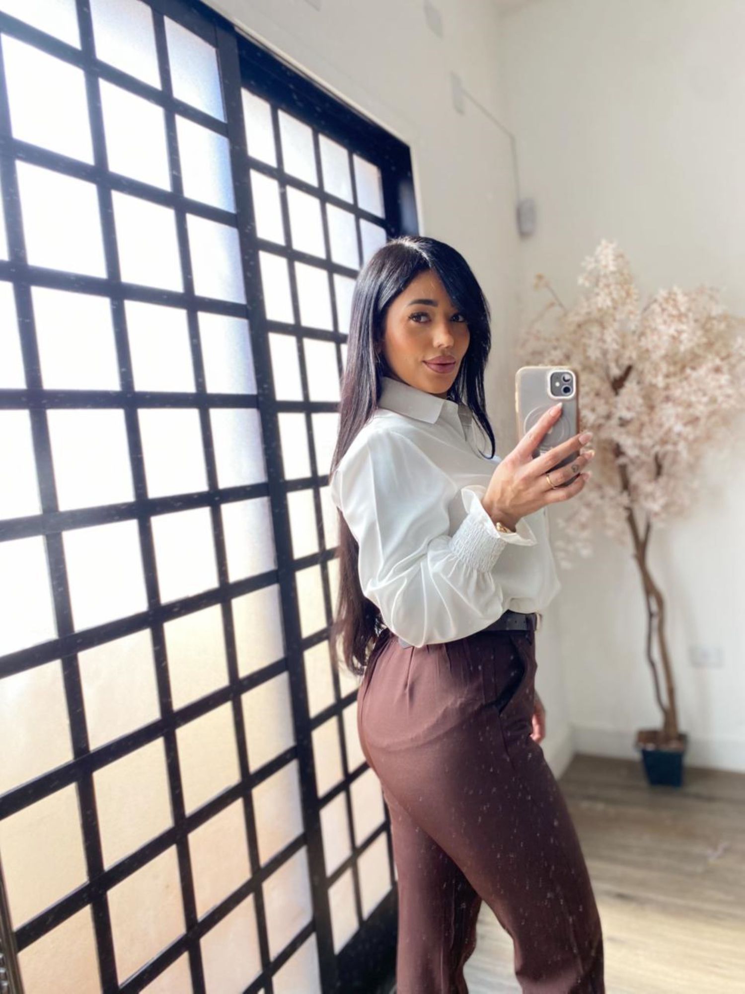 Calça Pantalona C/ Cinto Atena 3490 - Vinho C118