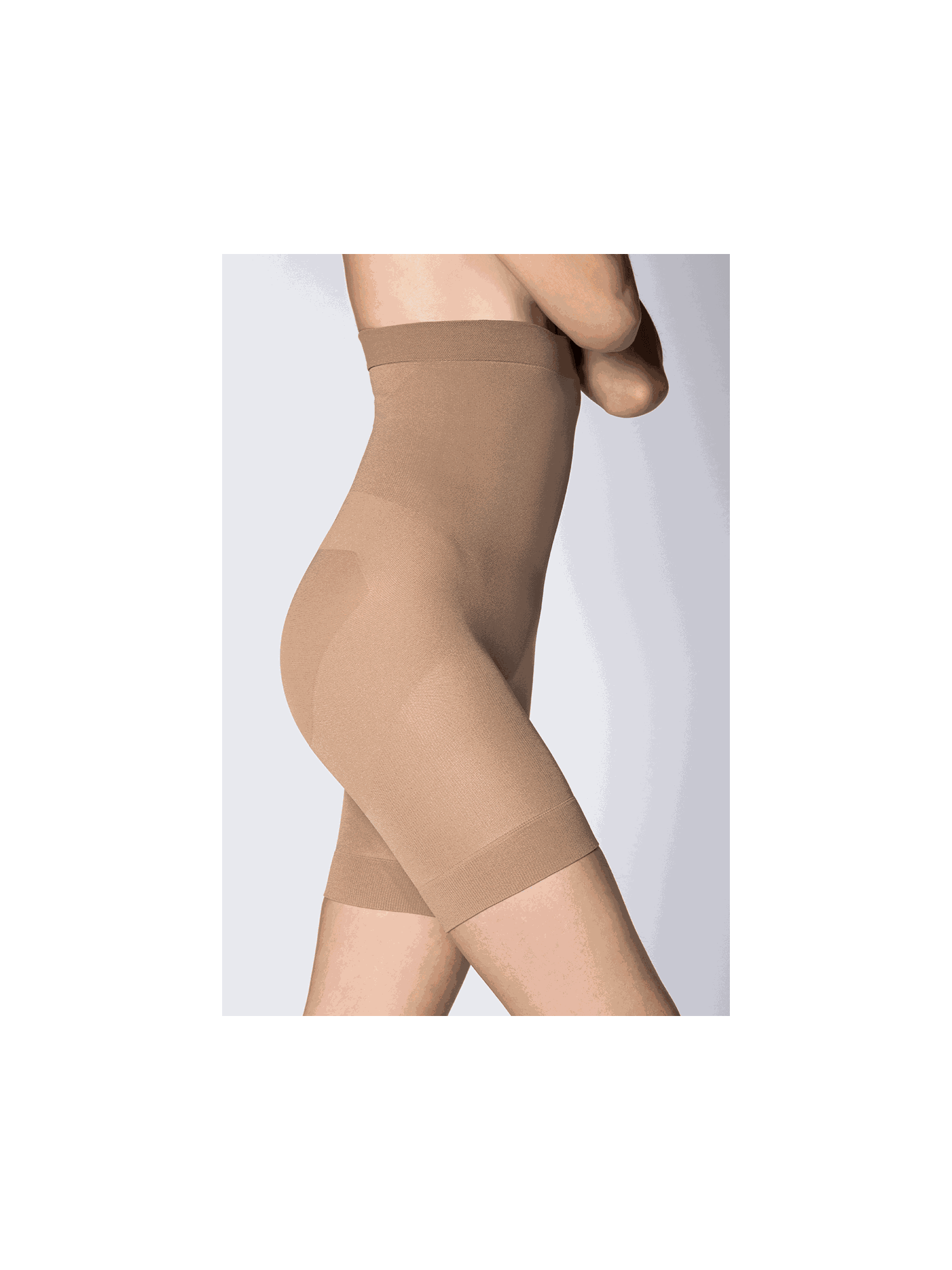 Cinta Short Feminina Adulto Modeladora Com Abertura Loba 5694 - Pó de Arroz