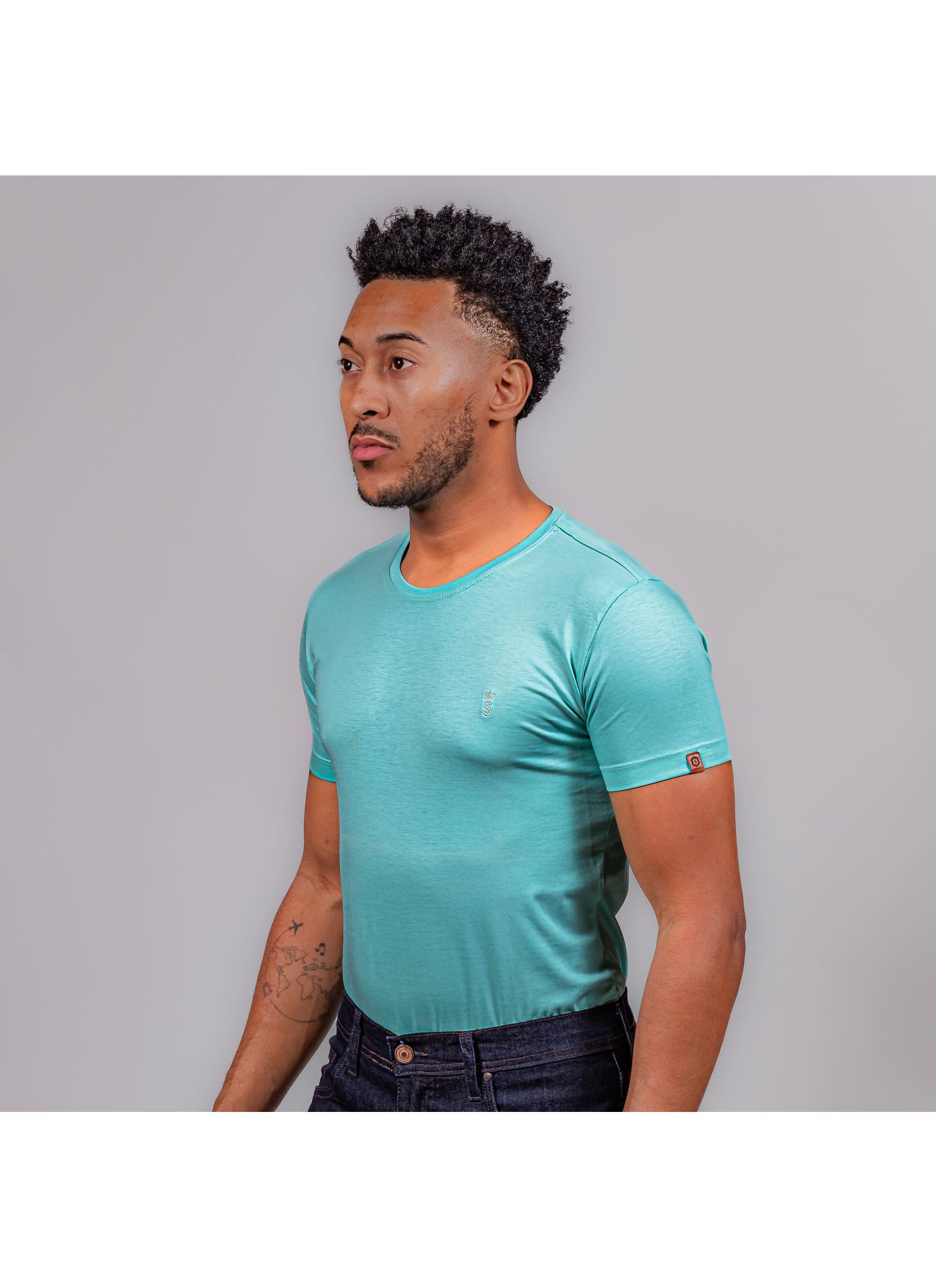 T-Shirt Pima Stefano Verde Água