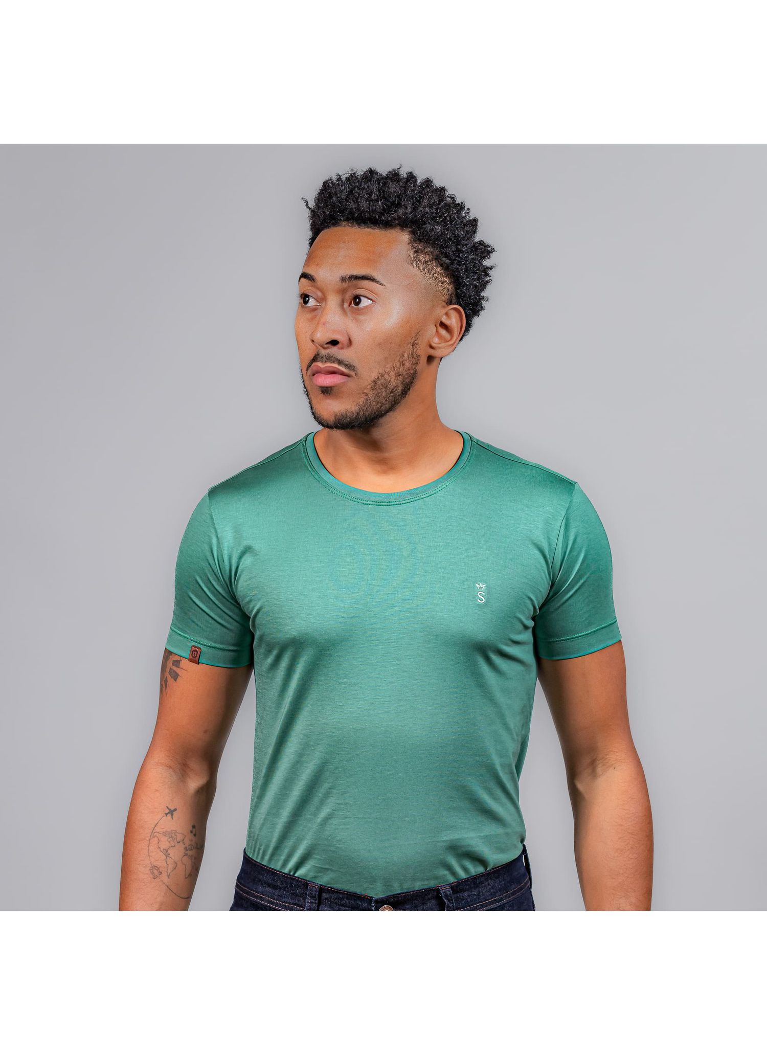 T-Shirt Pima Stefano Verde Cla... - Stefano Store