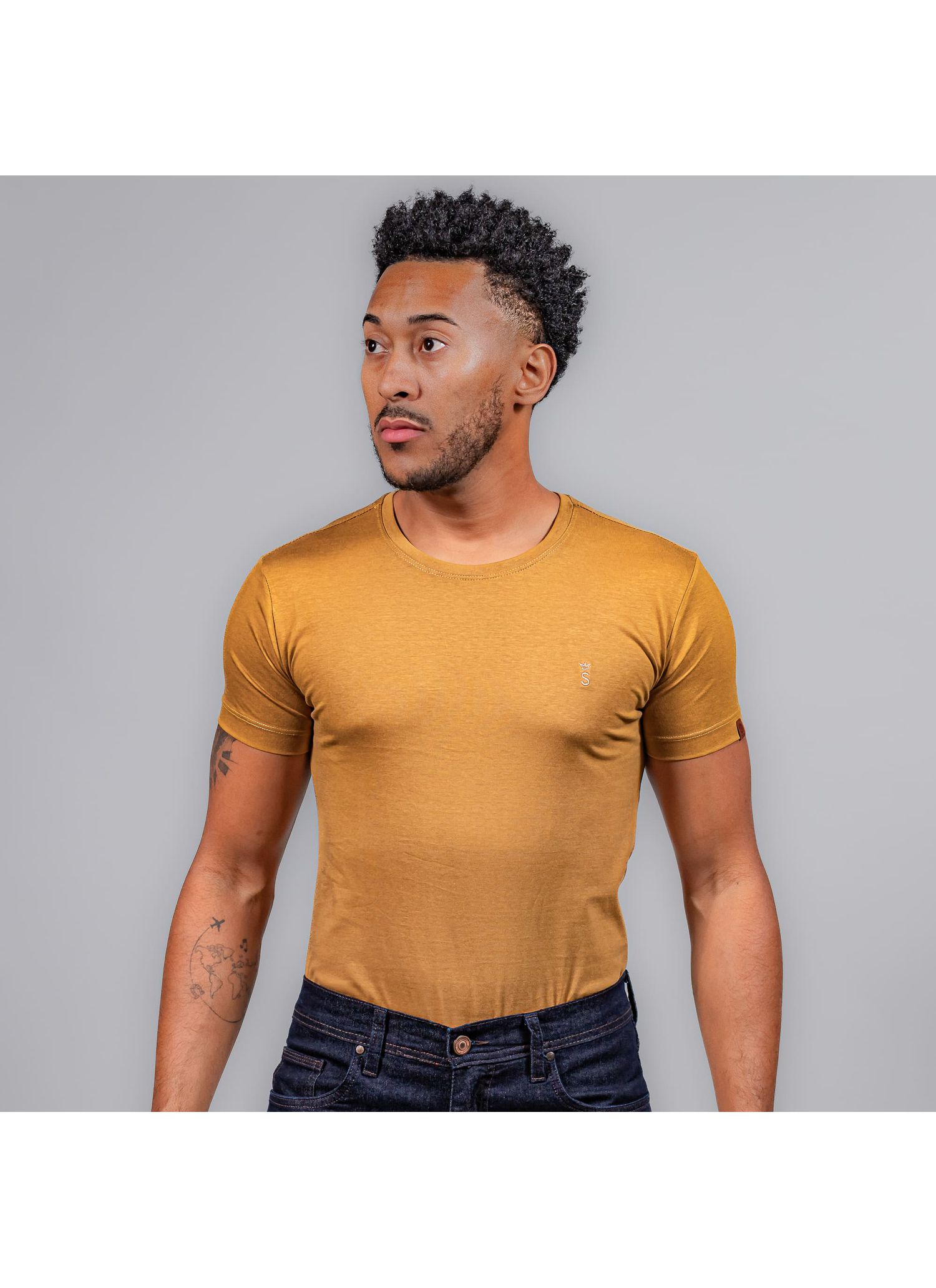 T-Shirt Pima Stefano Mostarda - Stefano Store