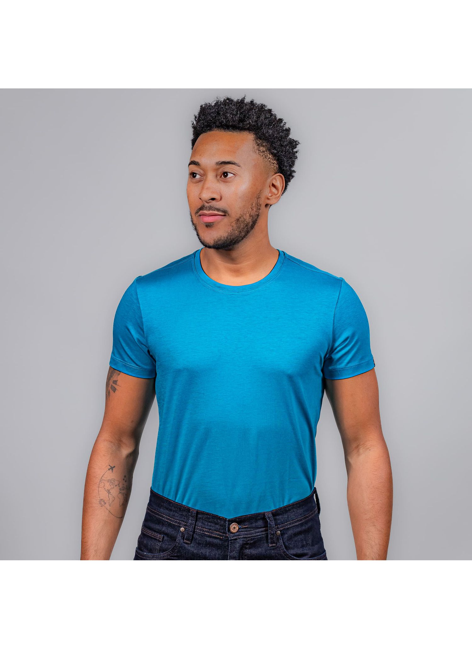 T-Shirt Pima Stefano Turquesa - Stefano Store