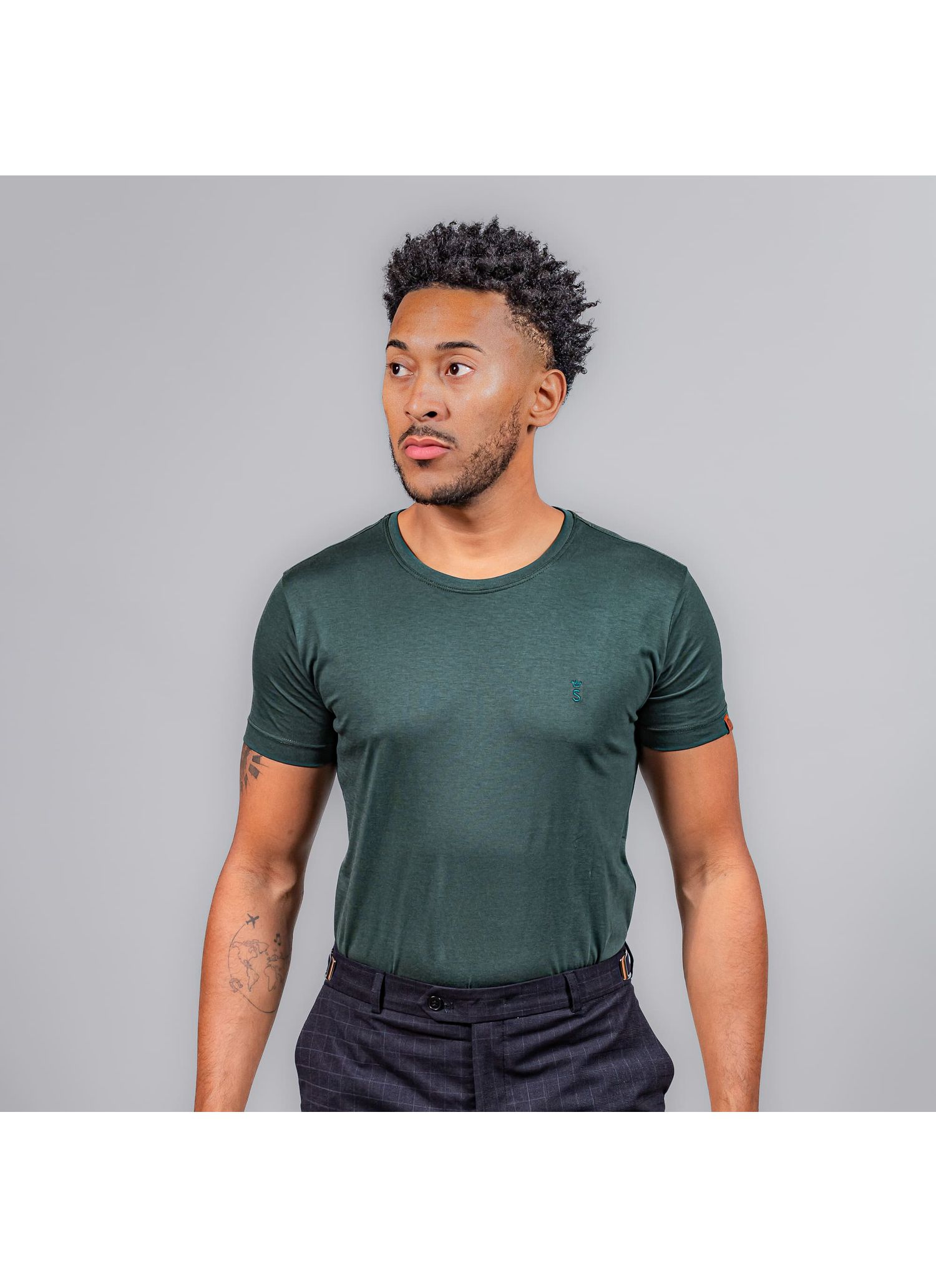 T-Shirt Pima Stefano Verde Mil... - Stefano Store