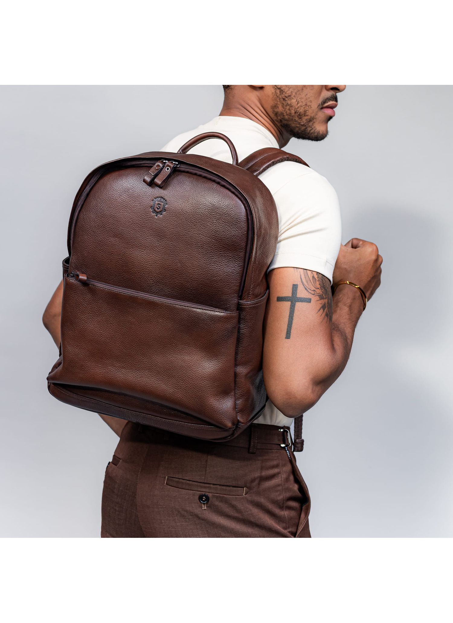 Mochila de Couro Cabernet Stefano Conhaque