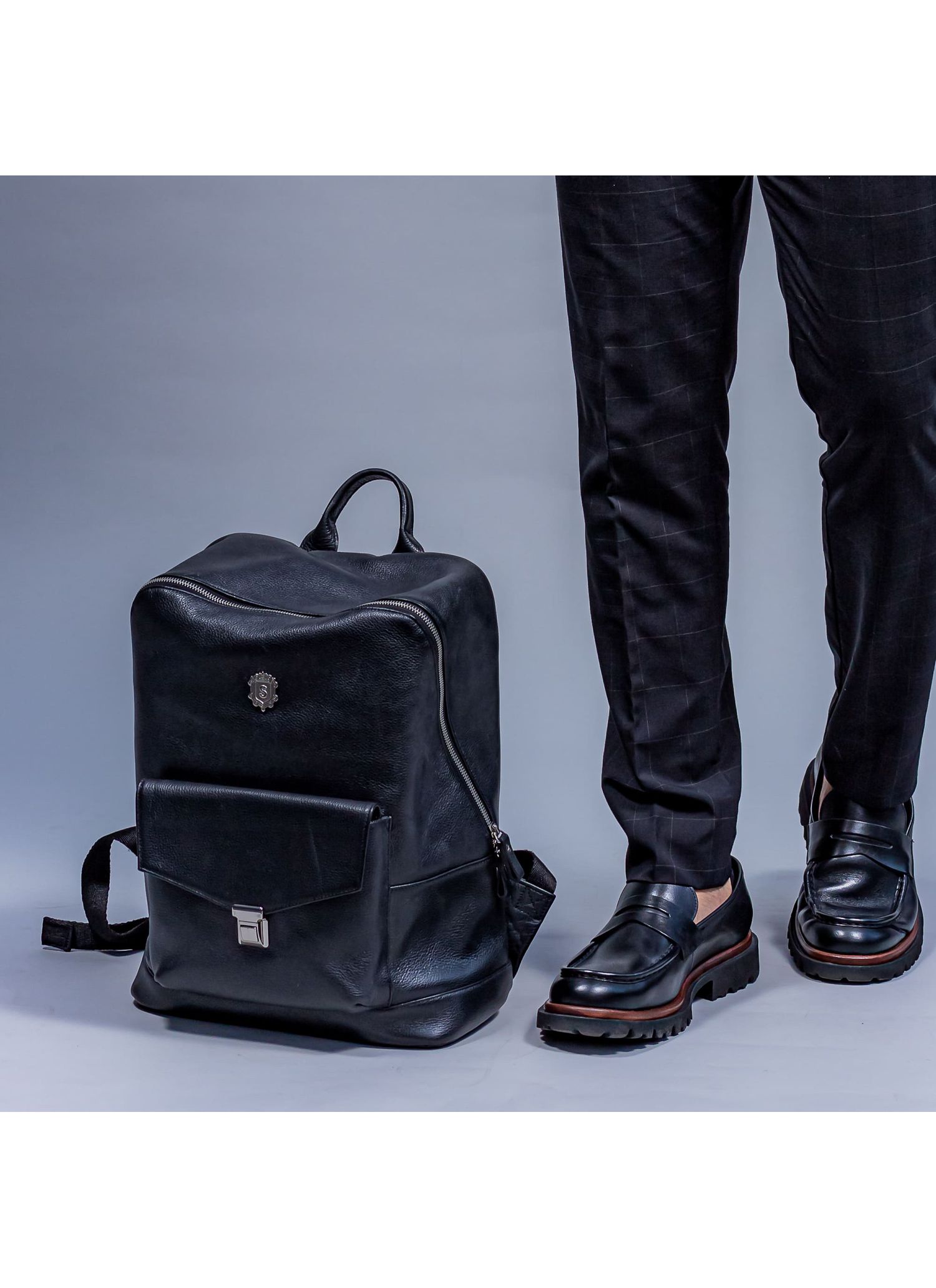 Mochila de Couro Cabernet Stefano Preta