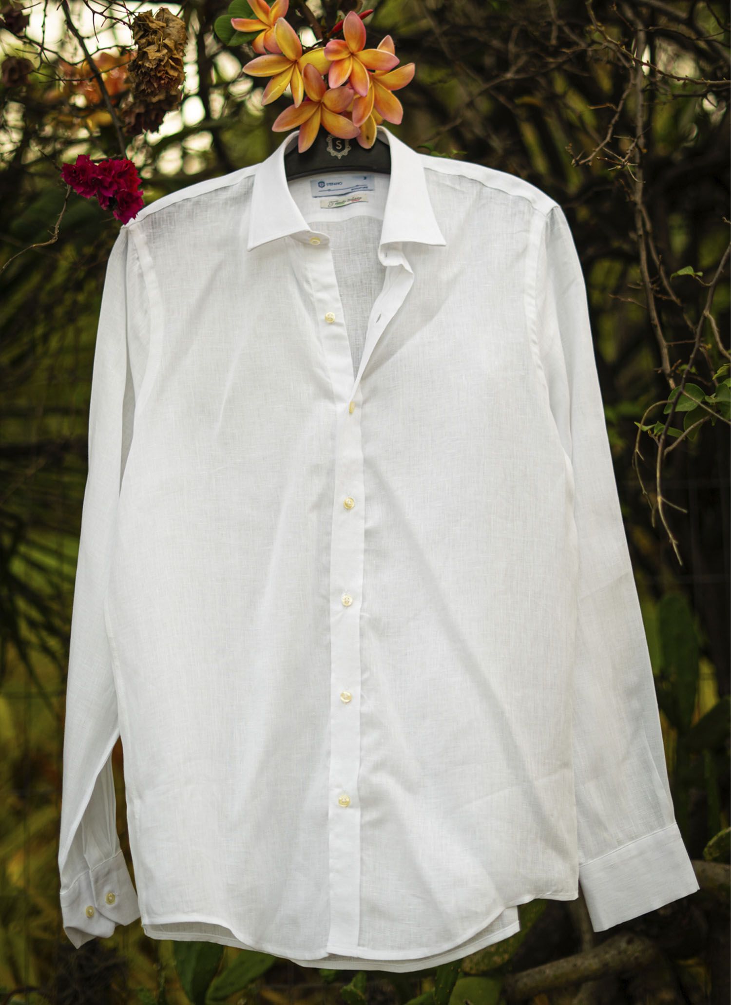 Camisa Stefano Linho italiano Branca 