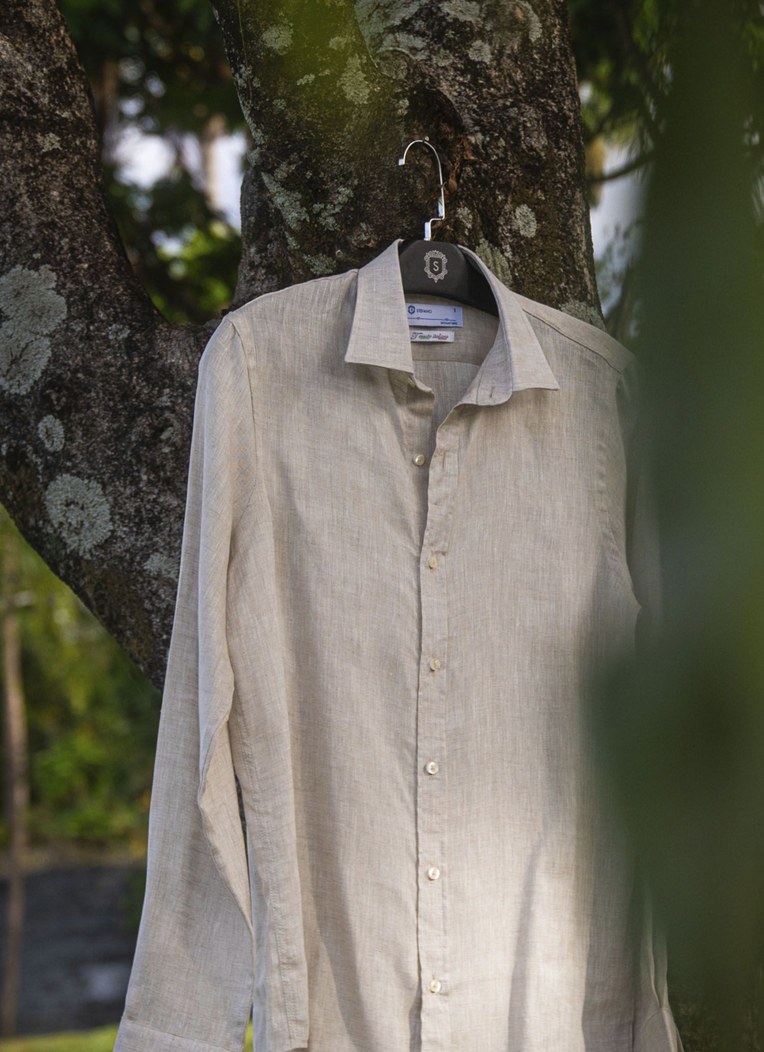 Camisa Stefano Linho Italiano Areia