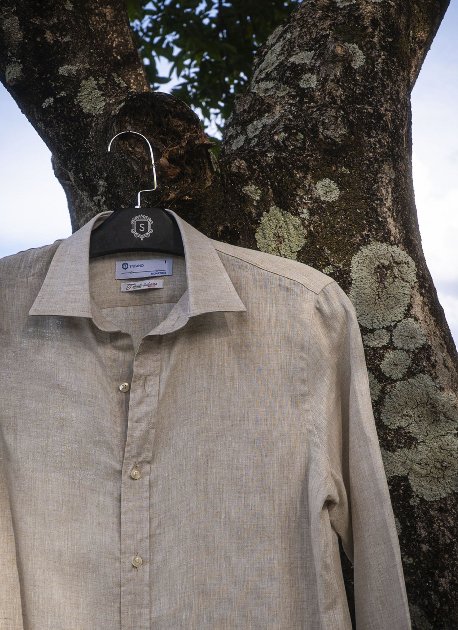 Camisa Stefano Linho Italiano Areia