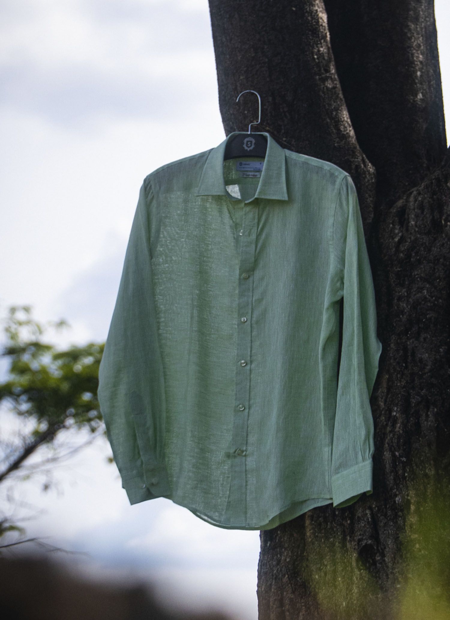 Camisa Stefano Linho Italiano Verde