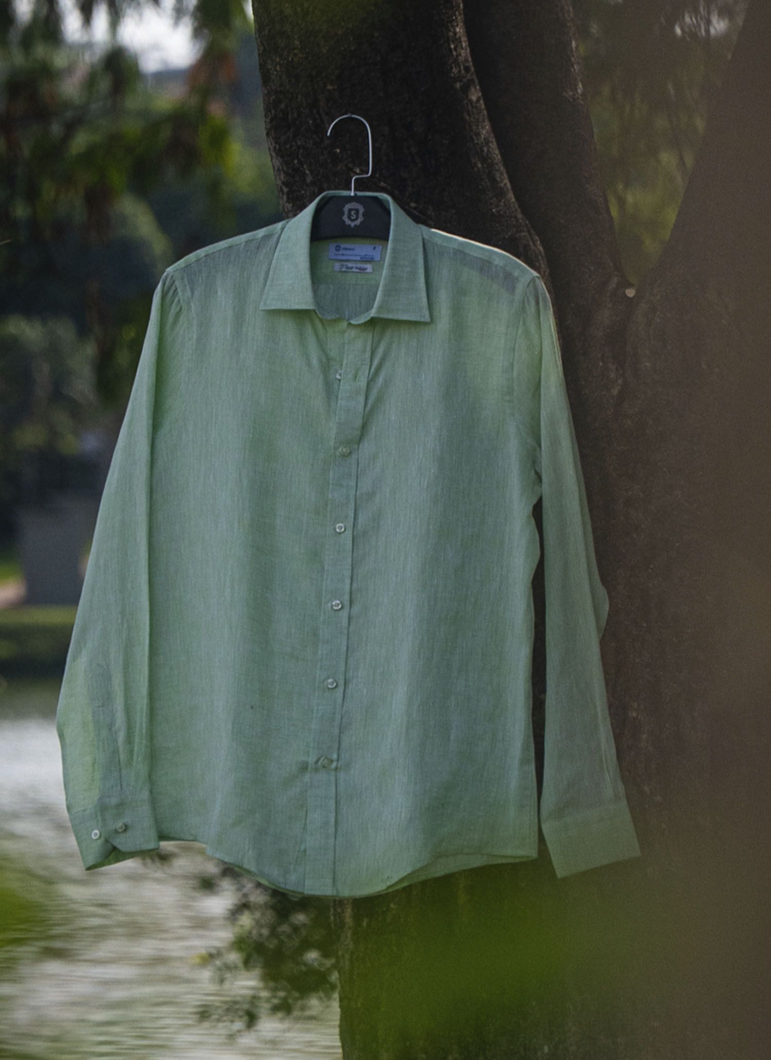 Camisa Stefano Linho Italiano Verde