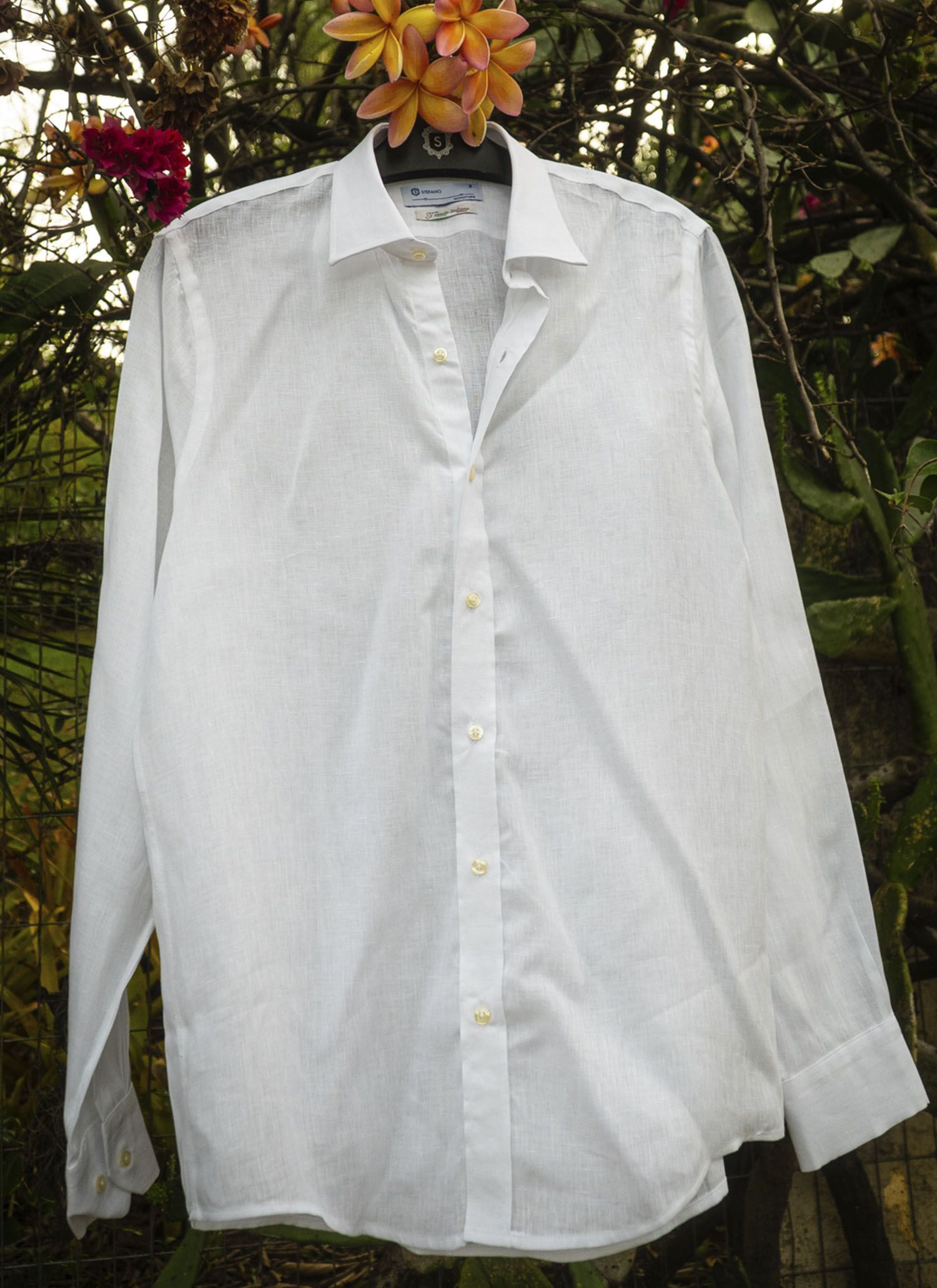 Camisa Stefano Linho italiano Branca 