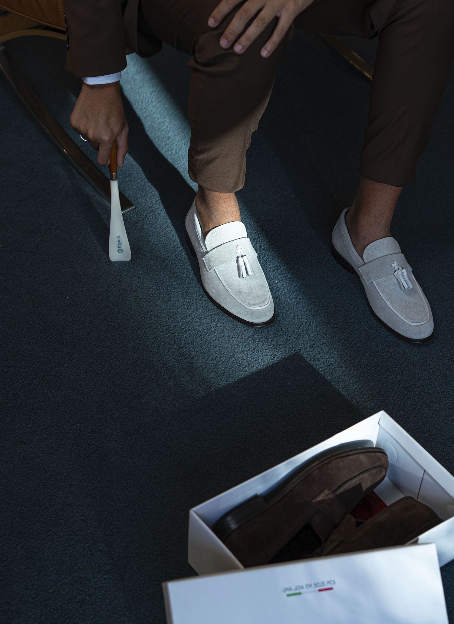 Mocassim Stefano Bambolin Cinza