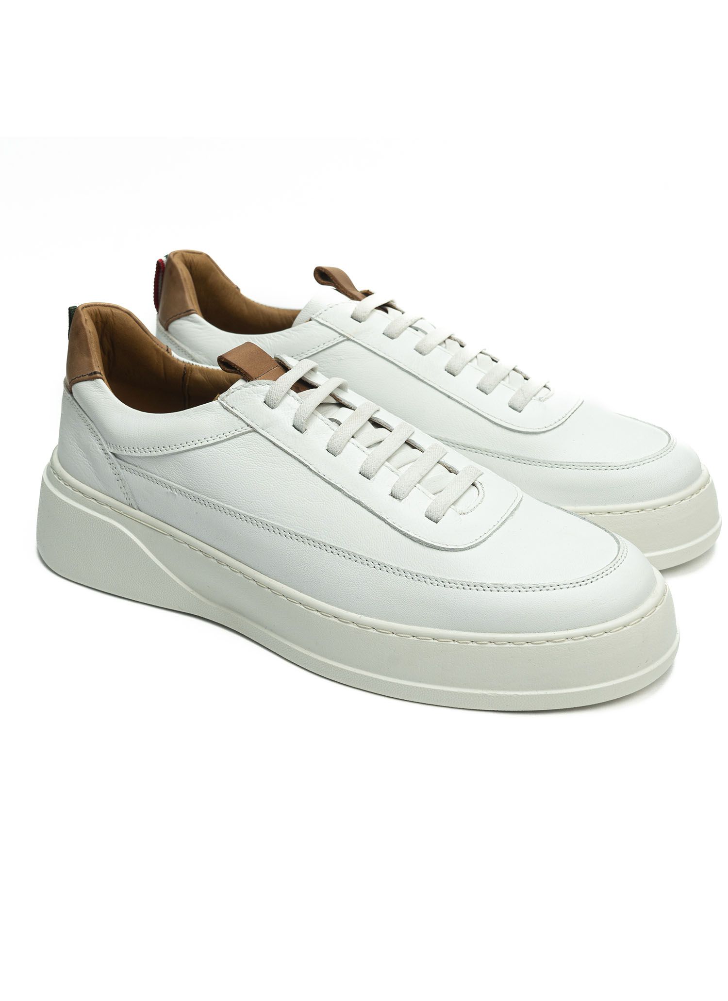 Sneaker Stefano Elite One Branco e Whisky 