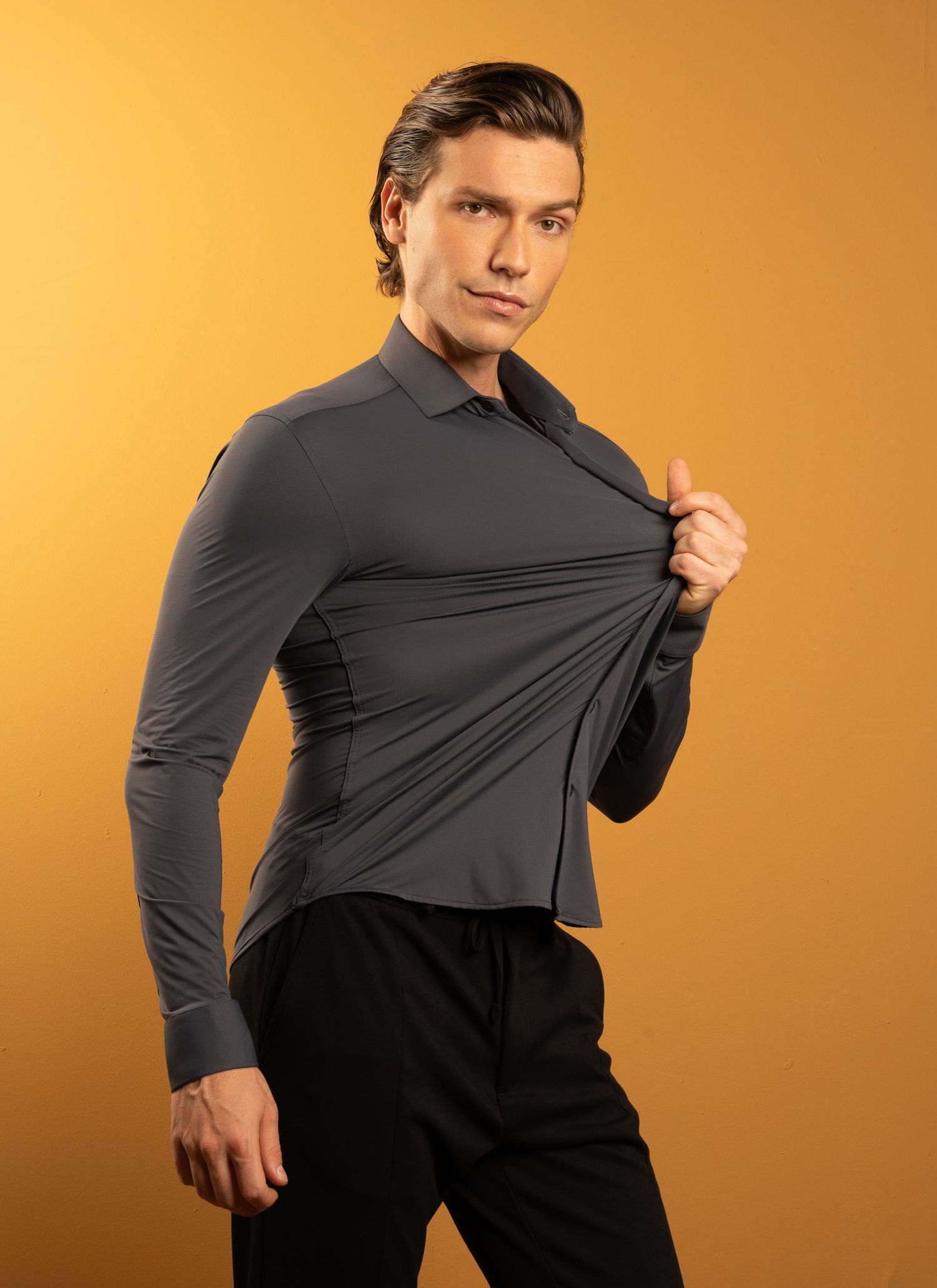 Camisa Performance Stefano Cinza Chumbo