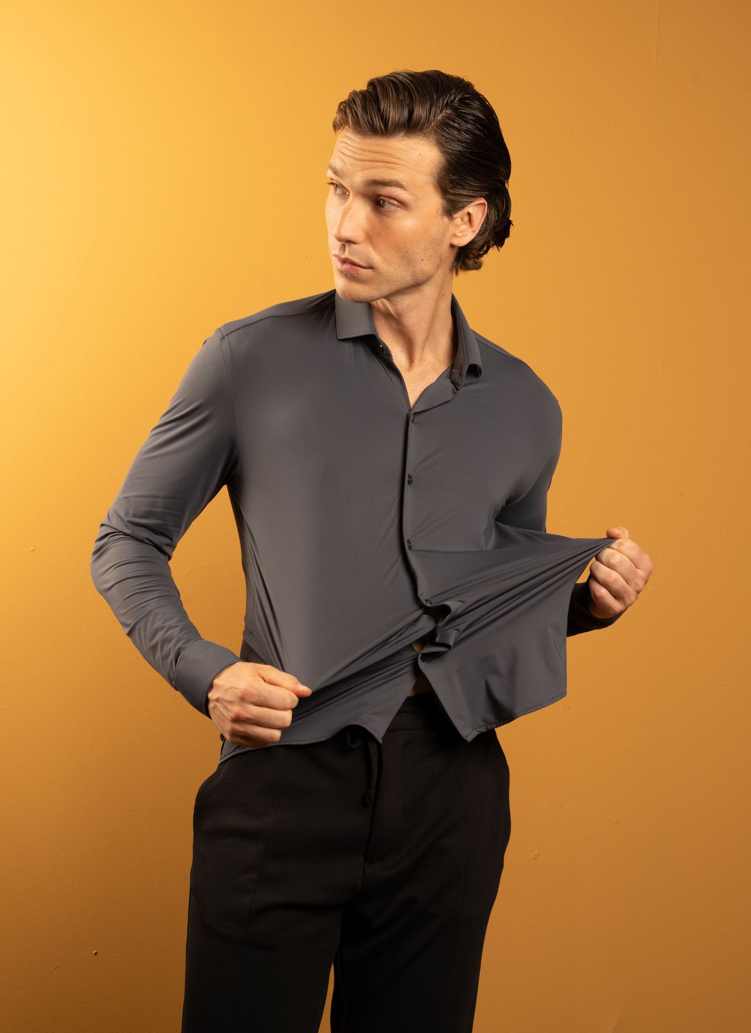 Camisa Performance Stefano Cinza Chumbo