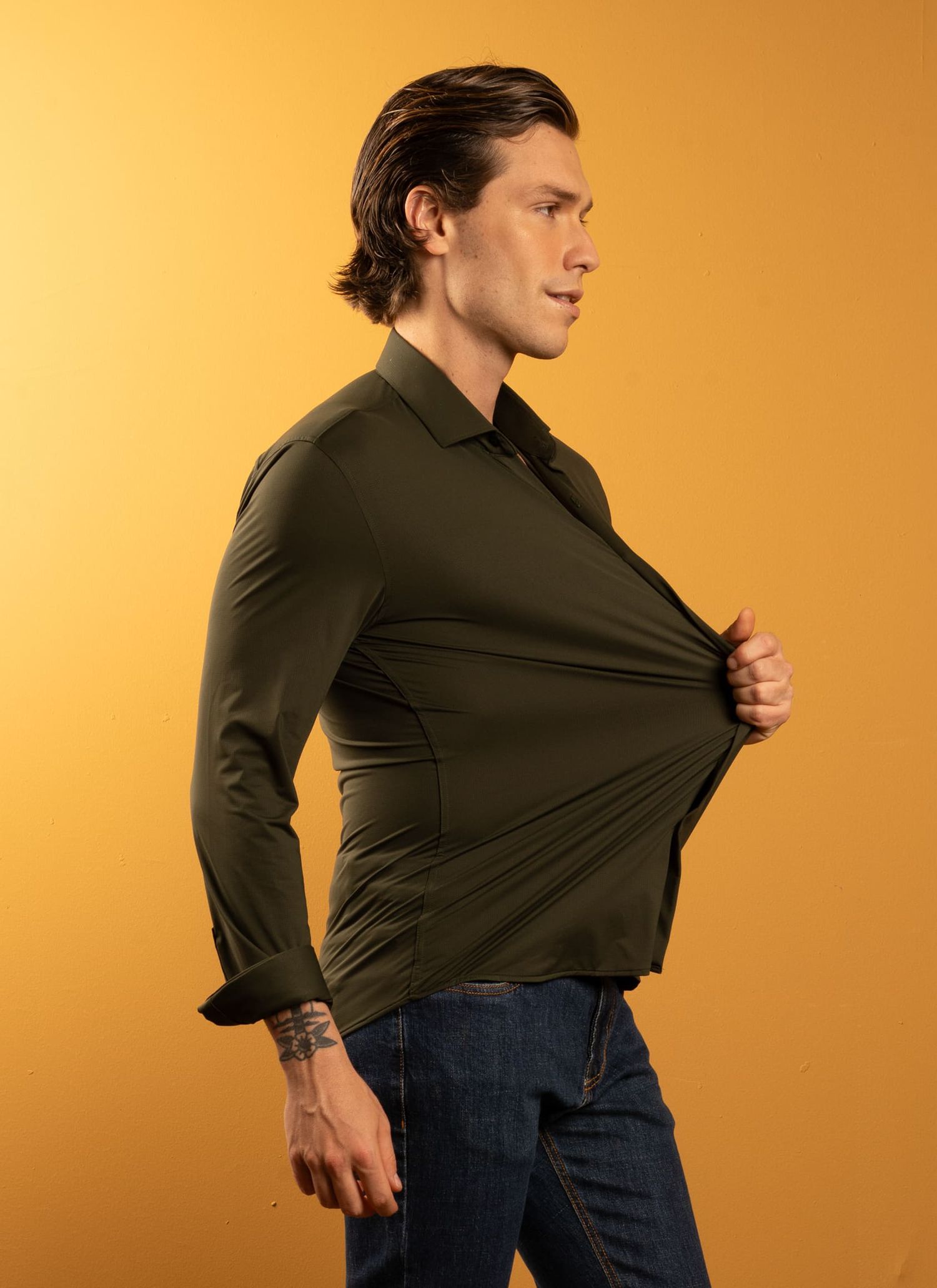 Camisa Performance Stefano Verde Musgo