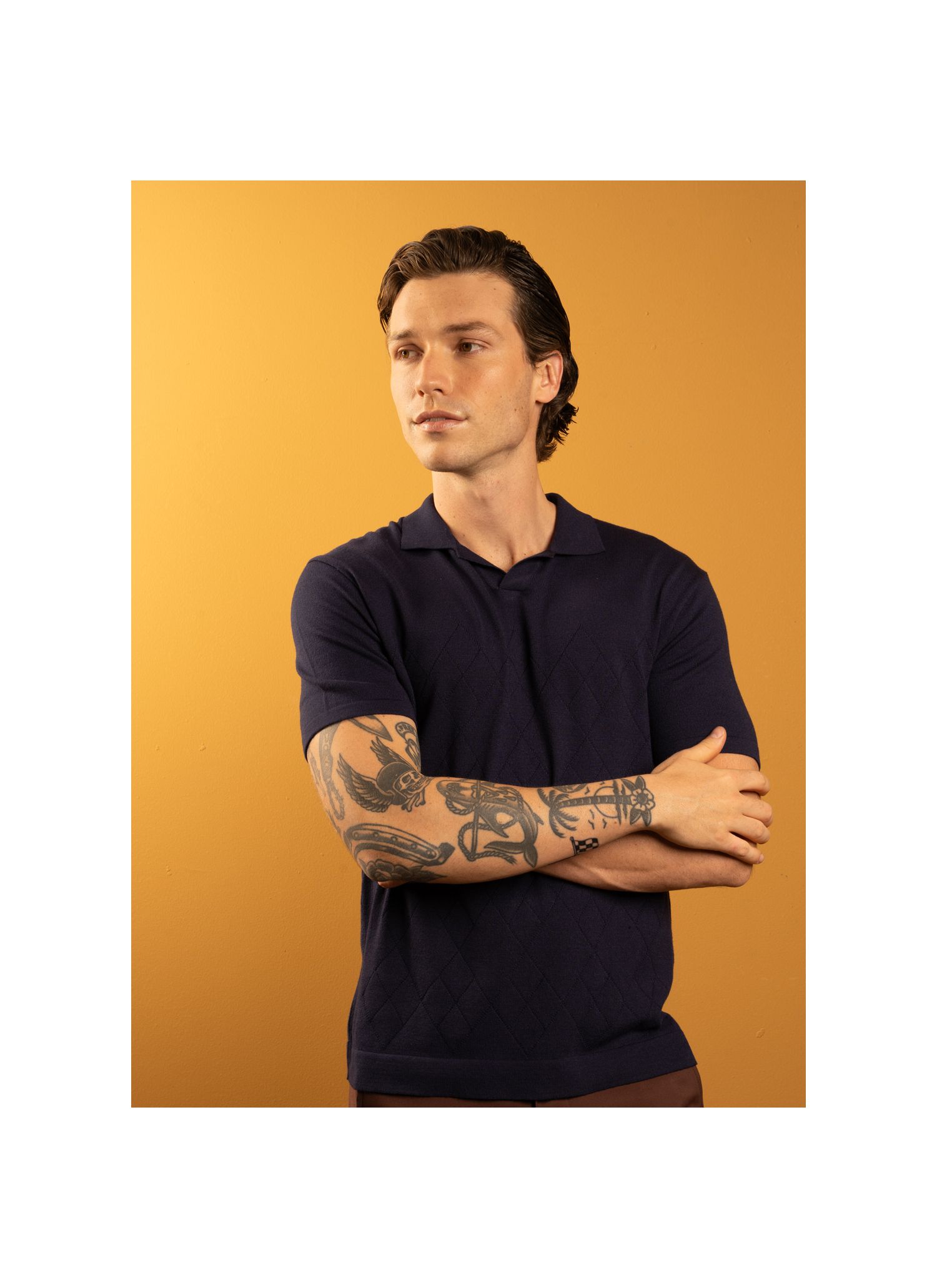 Polo Tricot Stefano Azul Marinho