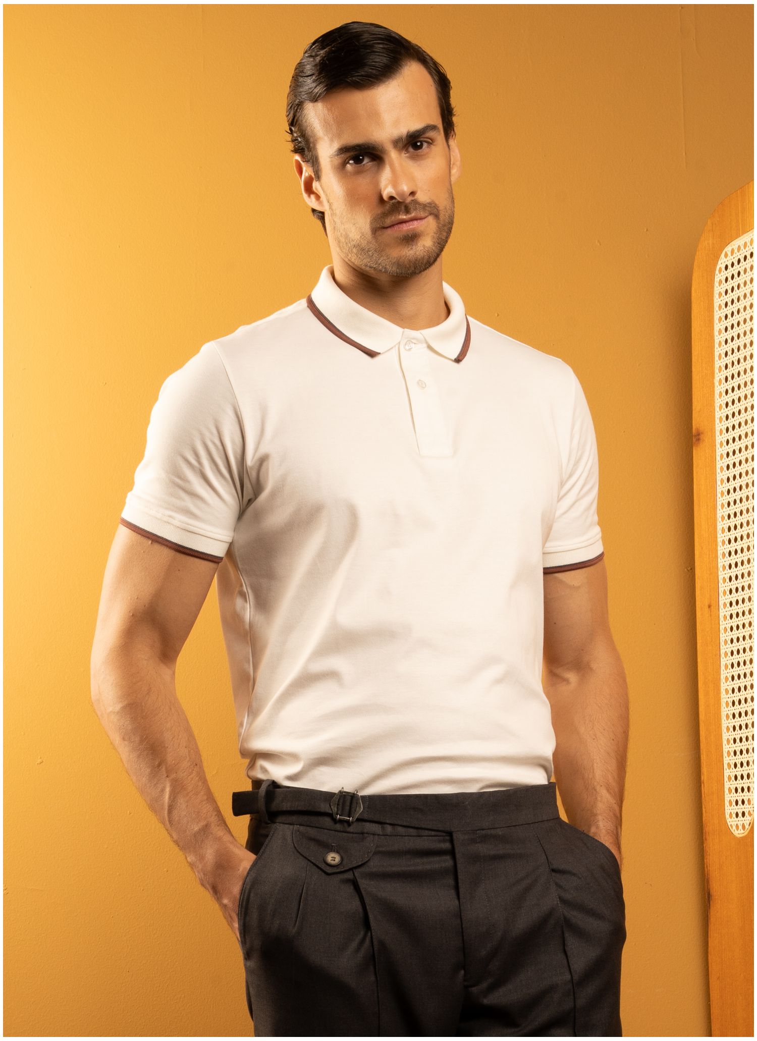 Polo Pima Dupla Stefano Off-White