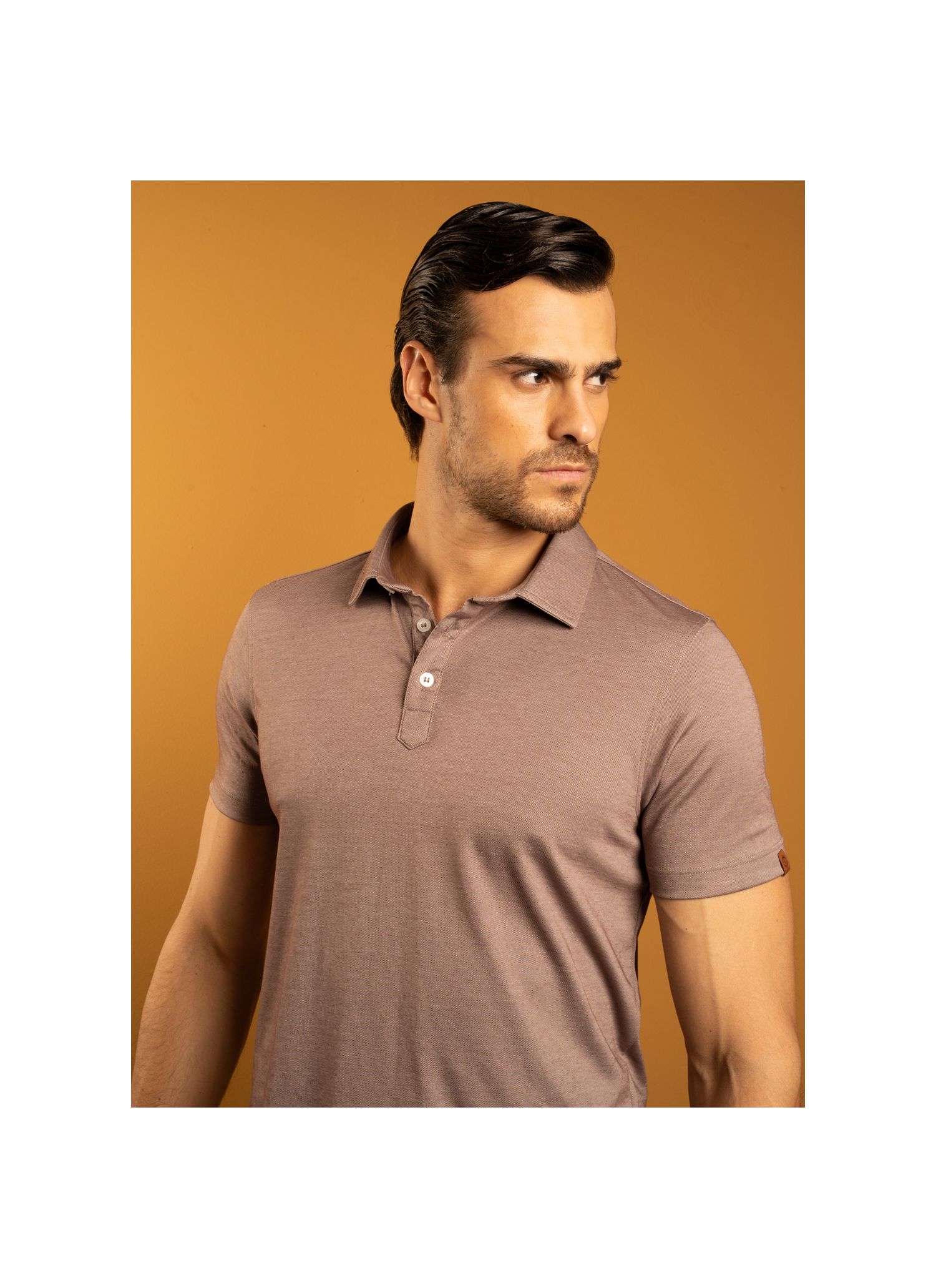 Polo Pima Tecnológica Areia Escura