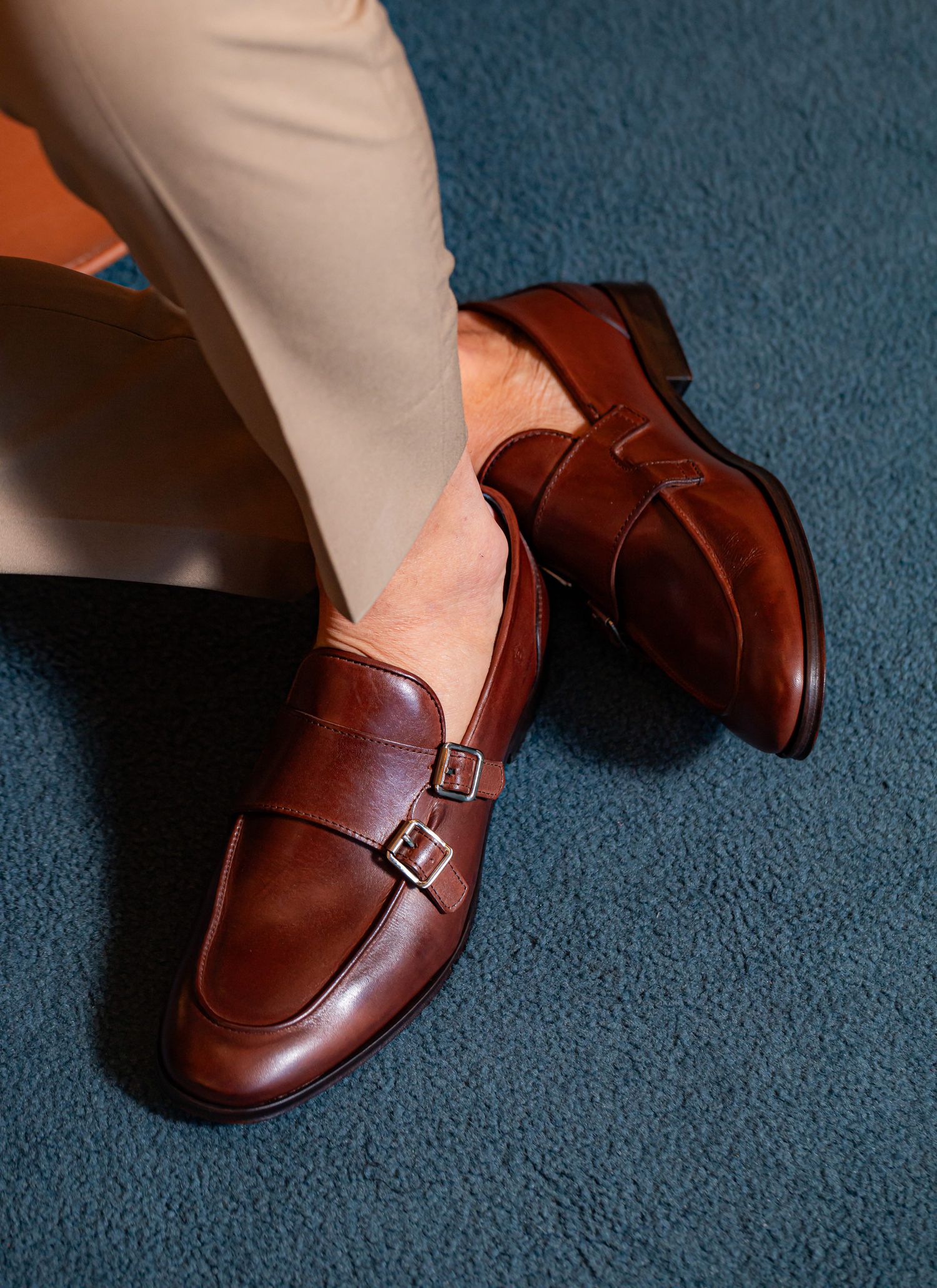 Sapato Monkstrap Stefano Doppio Havana