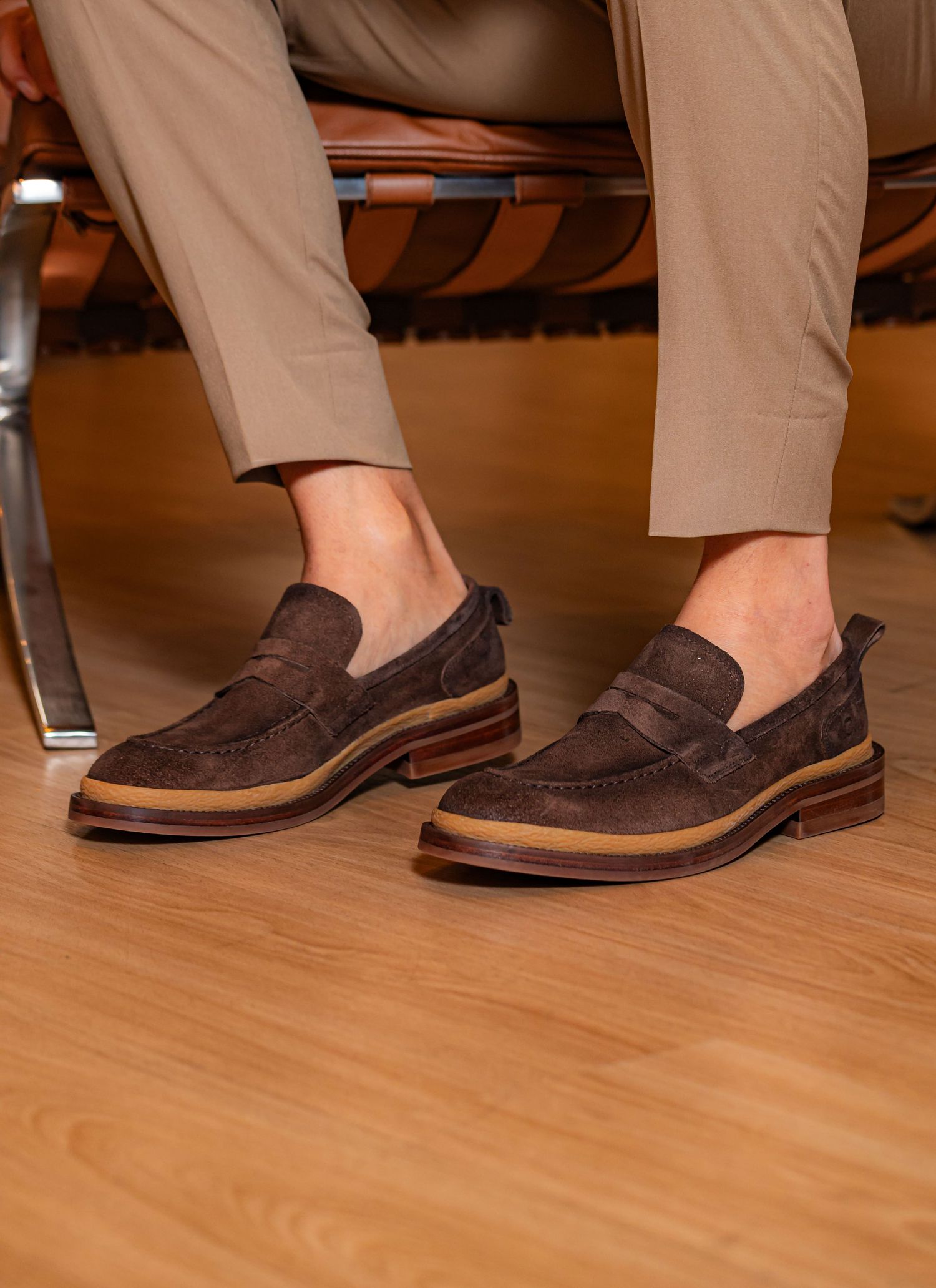 Sapato Mocassim Stefano Velluto Marrom