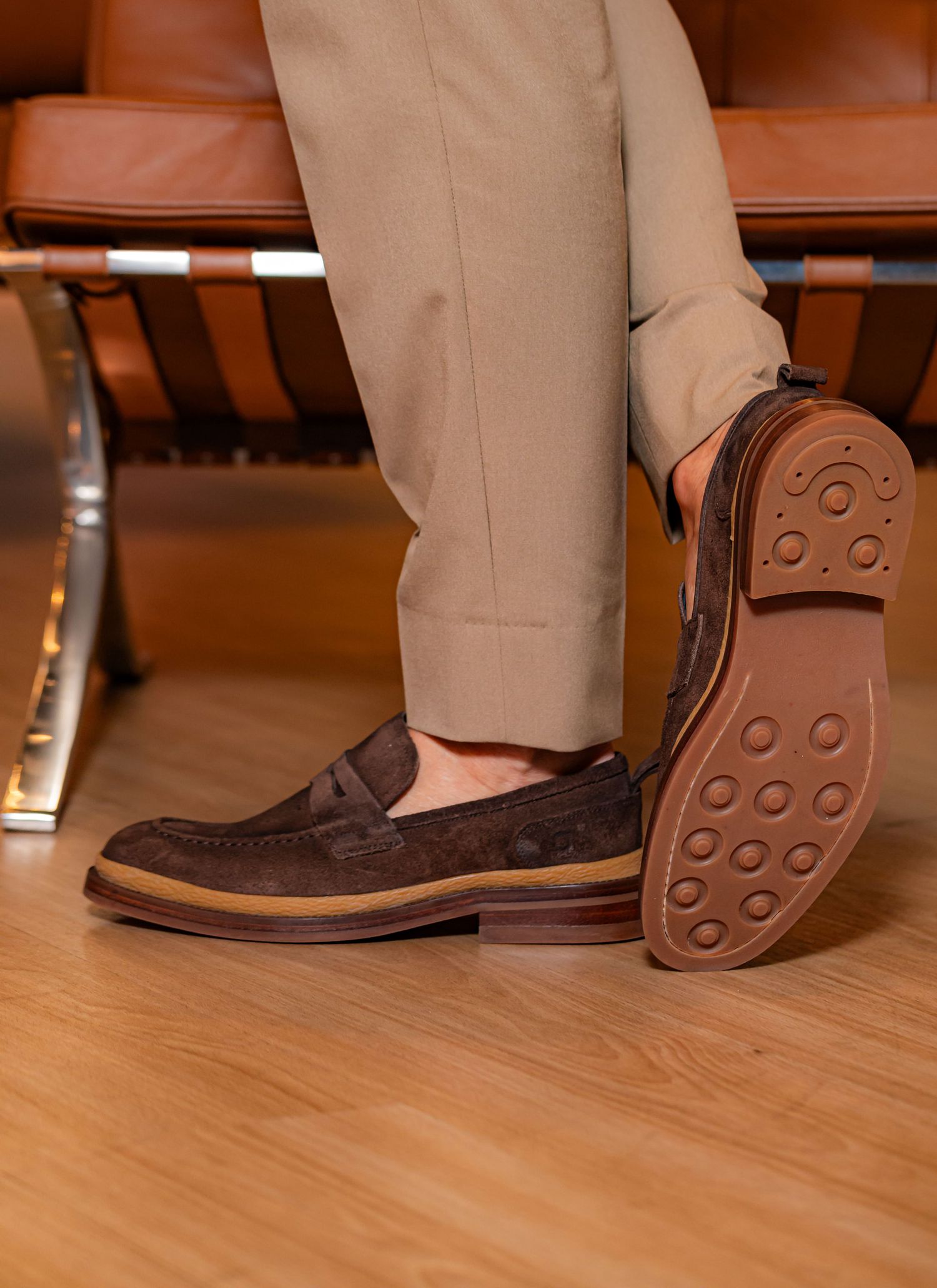 Sapato Mocassim Stefano Velluto Marrom