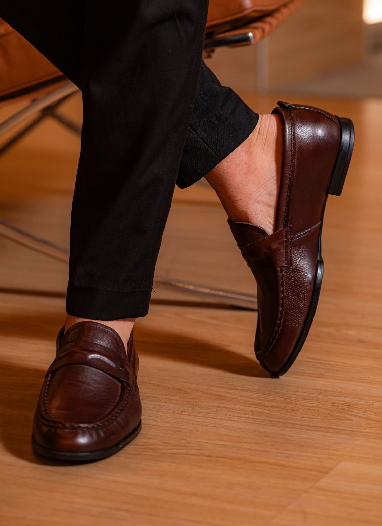 Sapato Mocassim Stefano Rivello Marrom Café